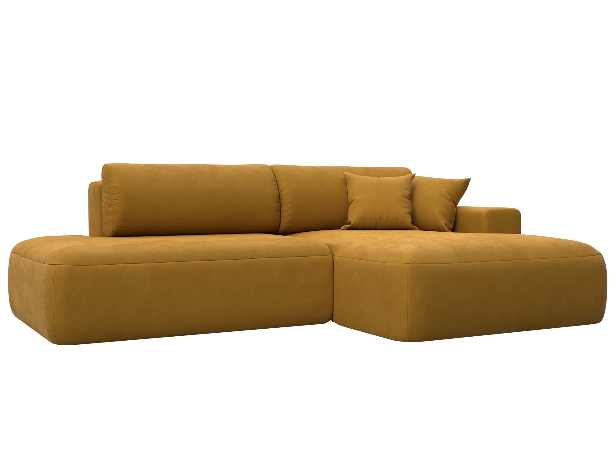 Изображение товара Диван раскладной Лига диванов 127764_спб 267x84x162 см велюр цвет brut 10 желтый