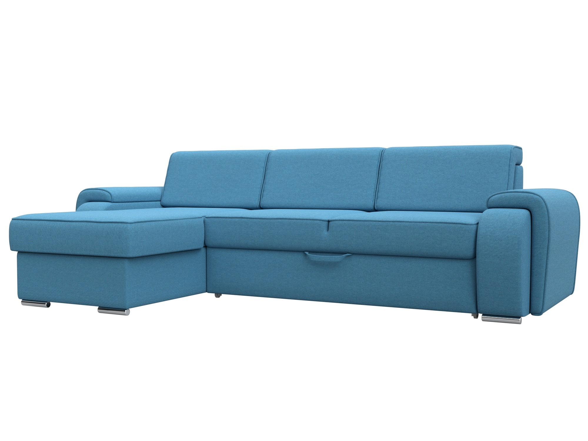 Изображение товара Диван раскладной Лига диванов 123476L_спб 268x88x160 см рогожка цвет амур 10 голубой