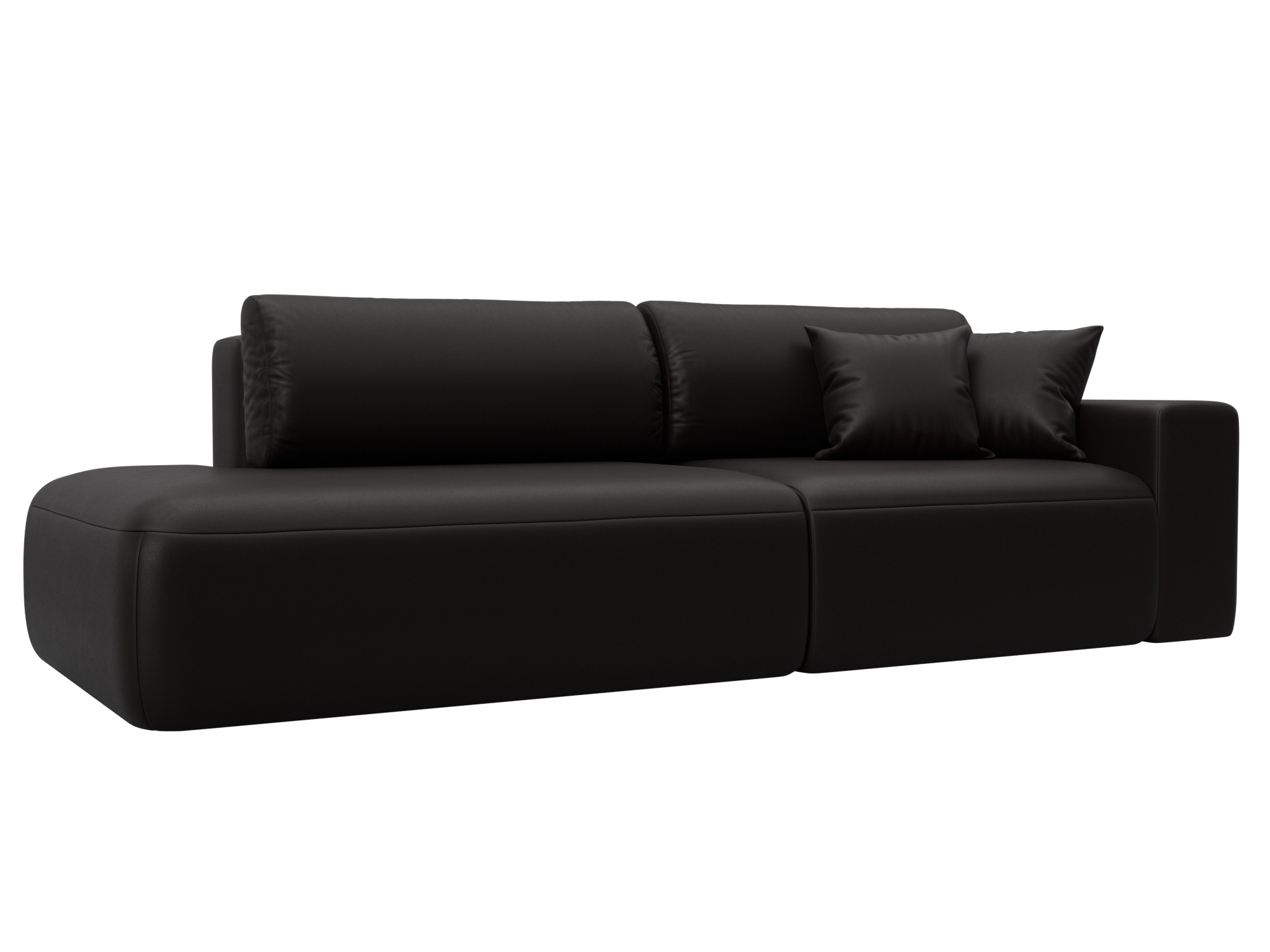 Изображение товара Диван раскладной Лига диванов 127710_спб эко-кожа коричневый современный