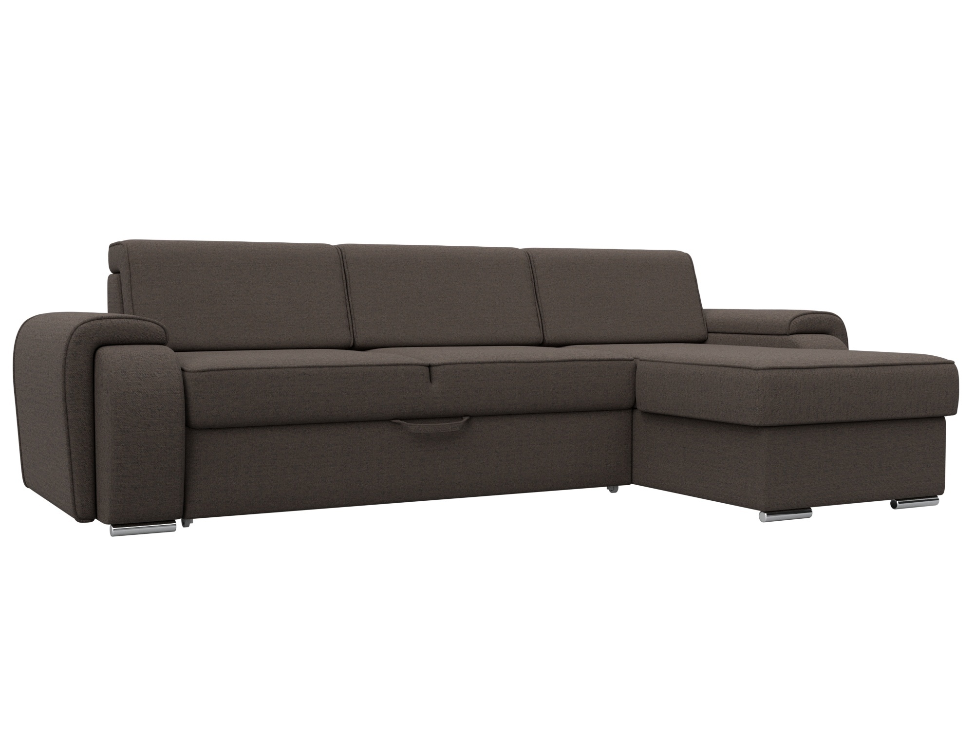 Изображение товара Диван раскладной Лига диванов 122888_спб 268x88x160 см рогожка цвет амур 05 коричневый