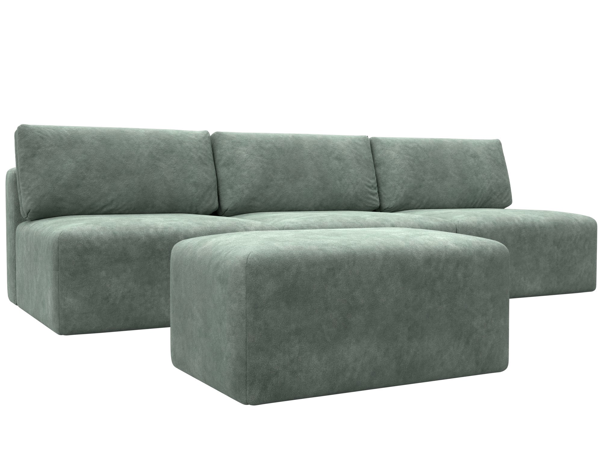 Изображение товара Диван раскладной Лига диванов 129490 велюр зеленый 367x84x118 см модульный