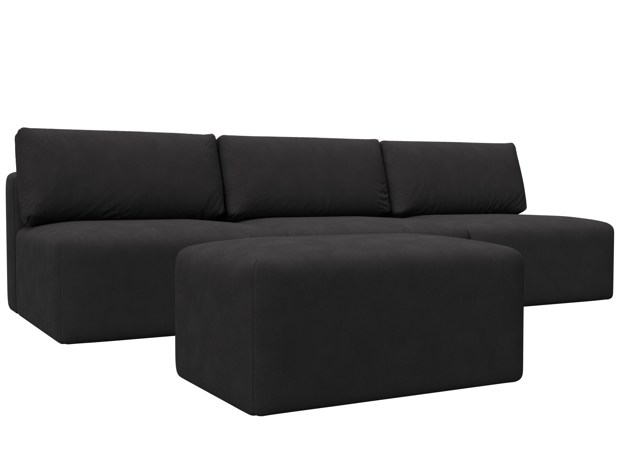 Изображение товара Диван раскладной Лига диванов 129485 замша коричневый современный дизайн