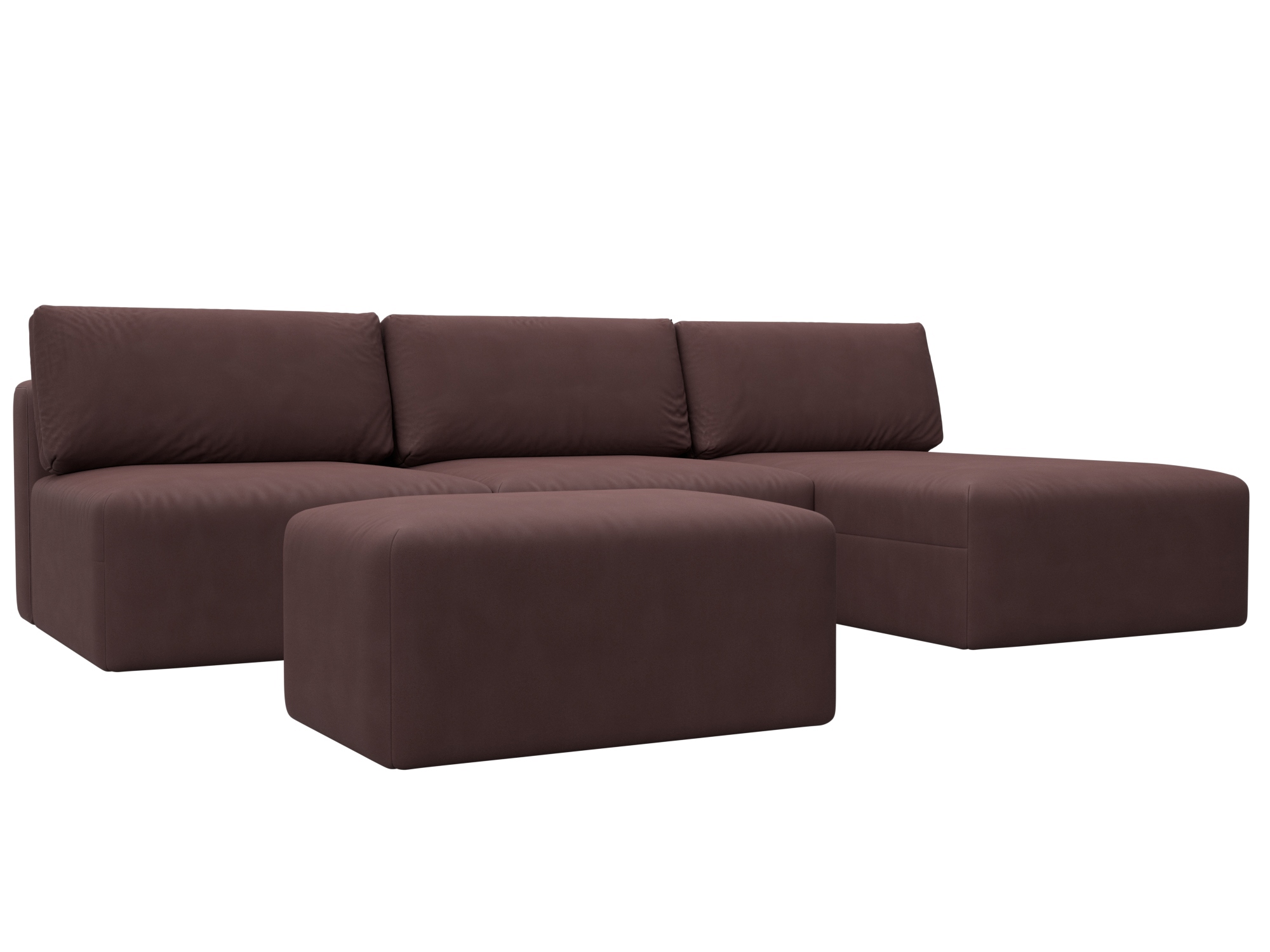 Изображение товара Диван раскладной Лига диванов 129522 367x84x187 см замша цвет joly 09 бордовый