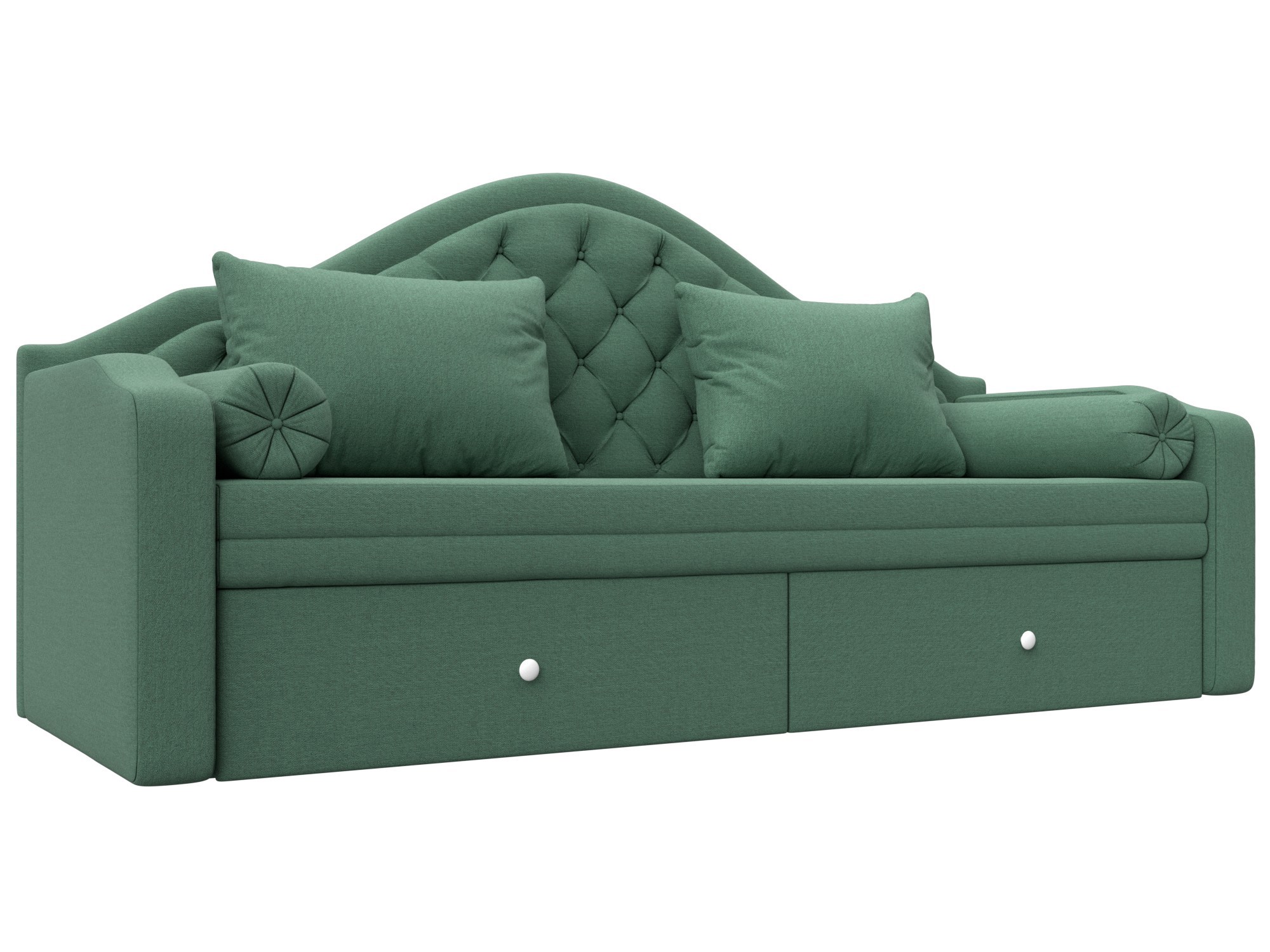 Изображение товара Диван раскладной Лига диванов Сойер 210x111x84 см зеленый рогожка классический