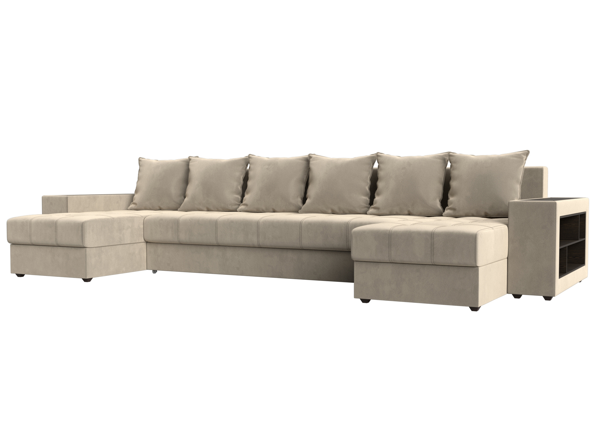 Изображение товара Диван раскладной Лига диванов 110587R_спб 352x90x163 см вельвет цвет бежевый