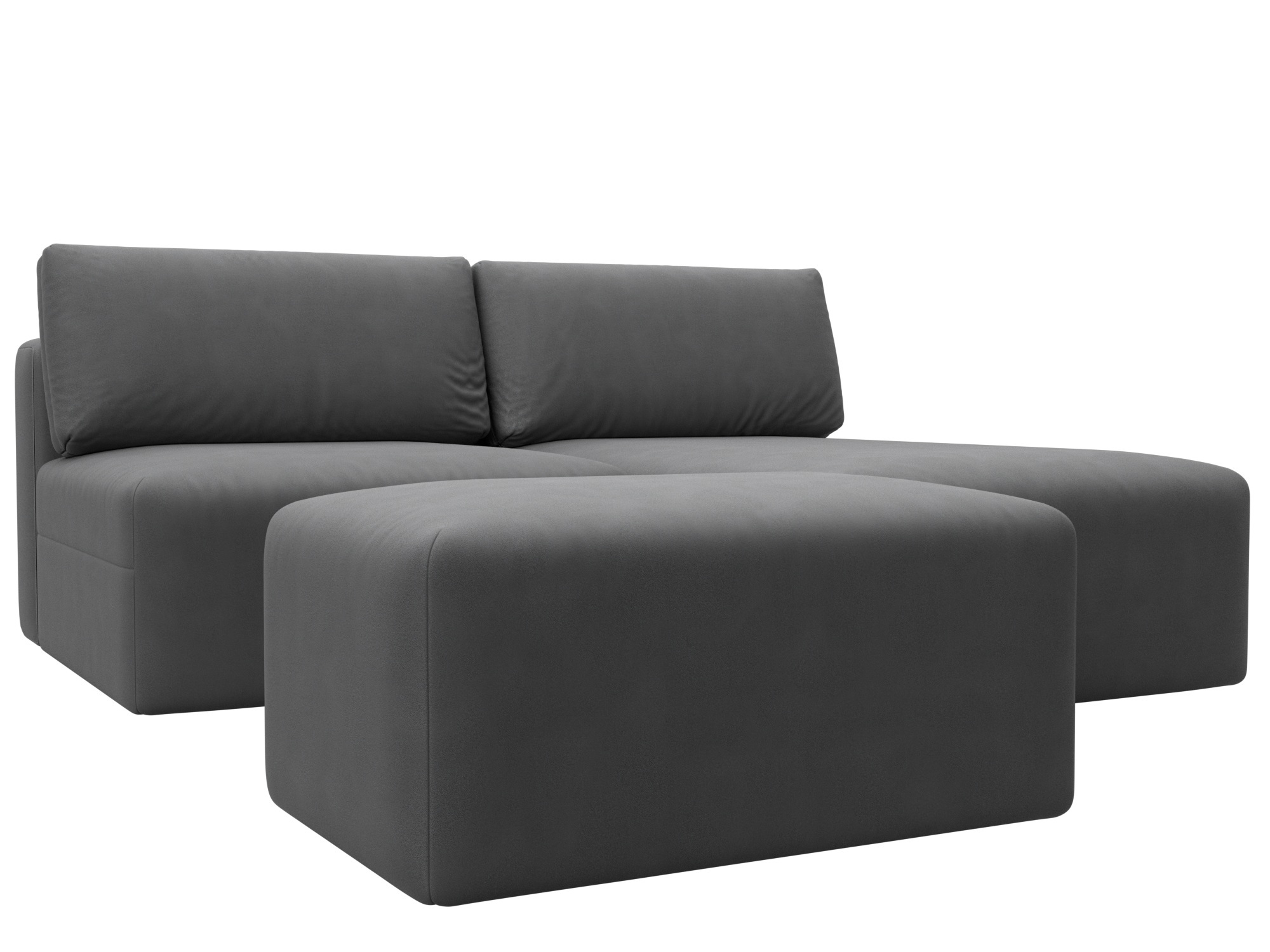 Изображение товара Диван раскладной Лига диванов 129691 модульный угловой замша серый 267x84x187 см