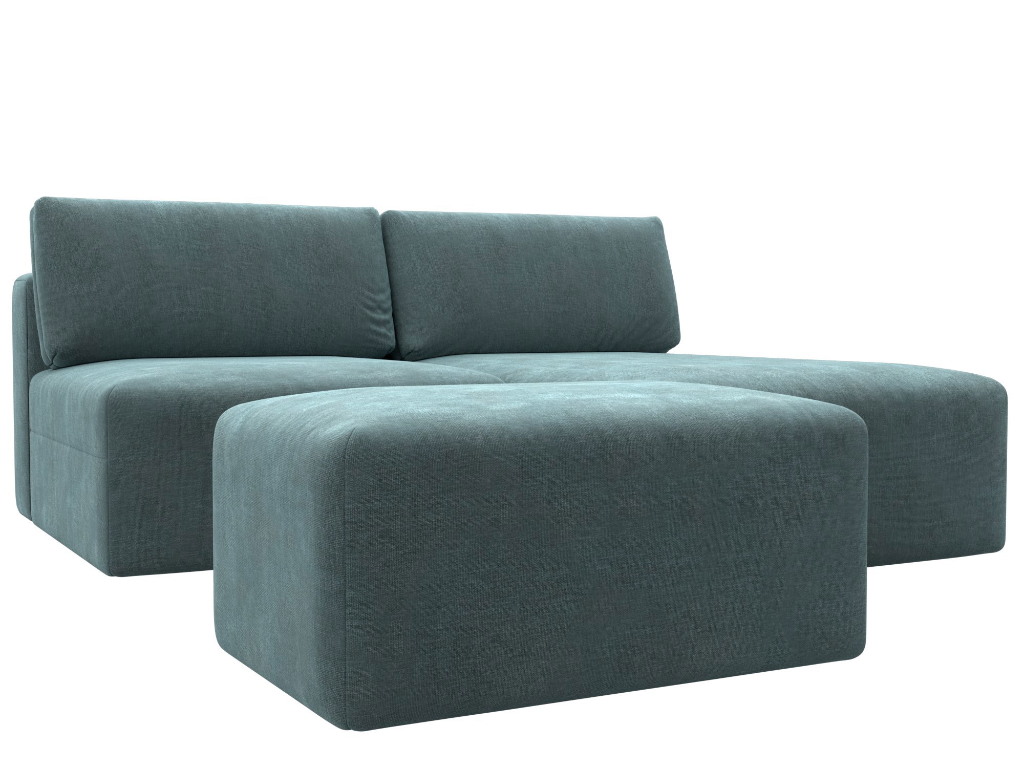 Изображение товара Диван раскладной Лига диванов 129686 267x84x187 см шенилл цвет rimini 11 серо-зеленый