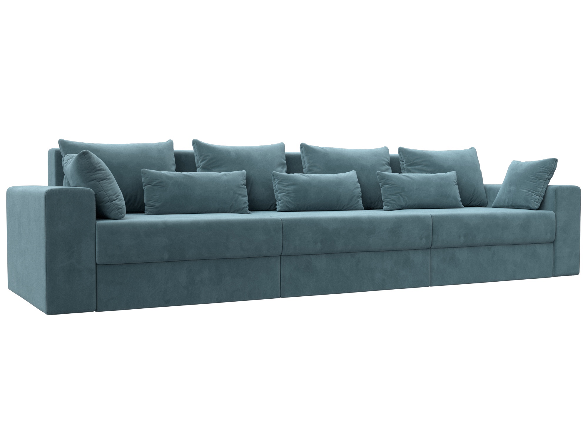 Изображение товара Диван раскладной Лига диванов 350x96x106 см велюр цвет бирюзовый