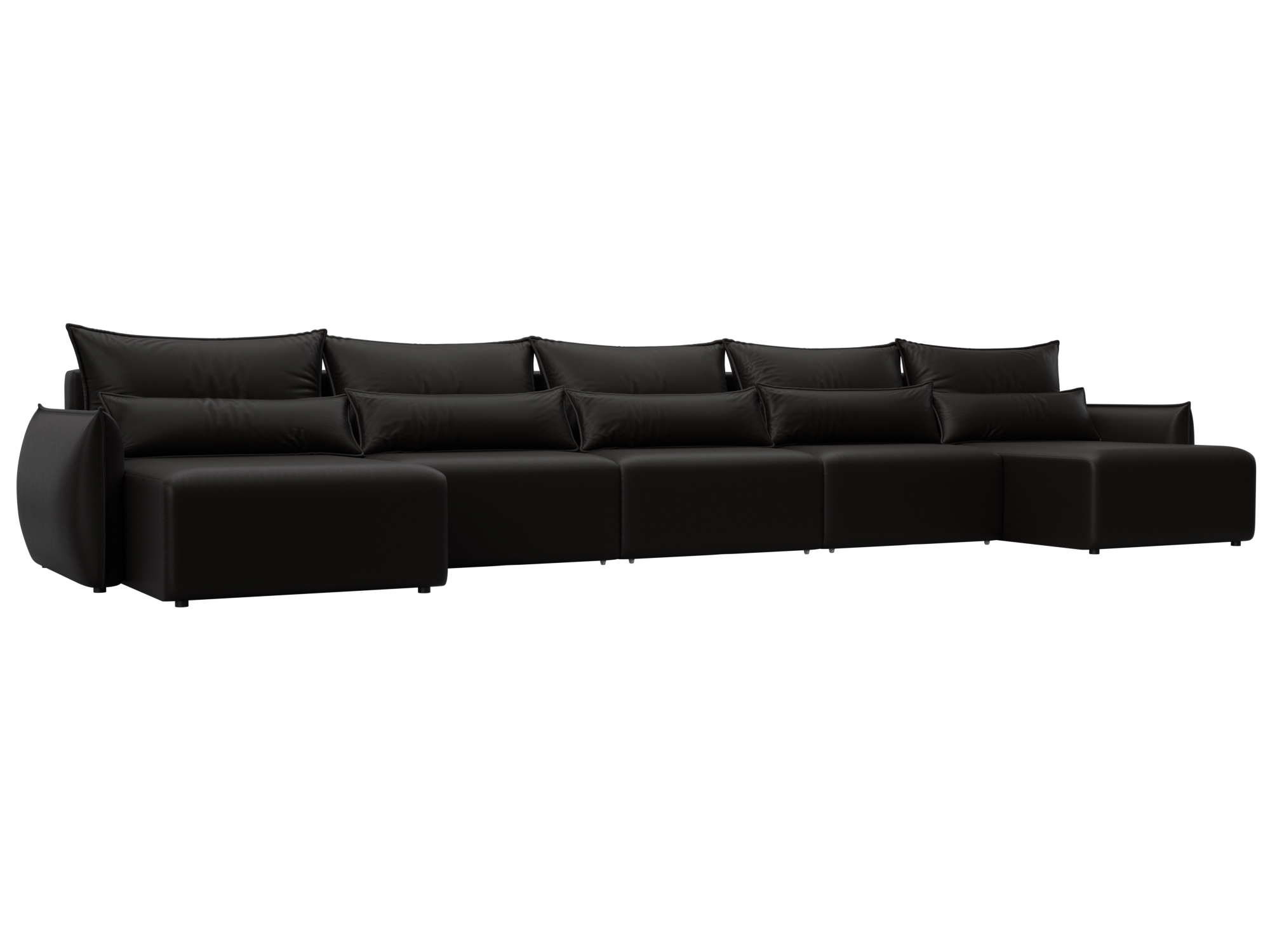 Изображение товара Диван раскладной Лига диванов 129899_спб 518x96x160 см эко-кожа цвет grifon 12 коричневый