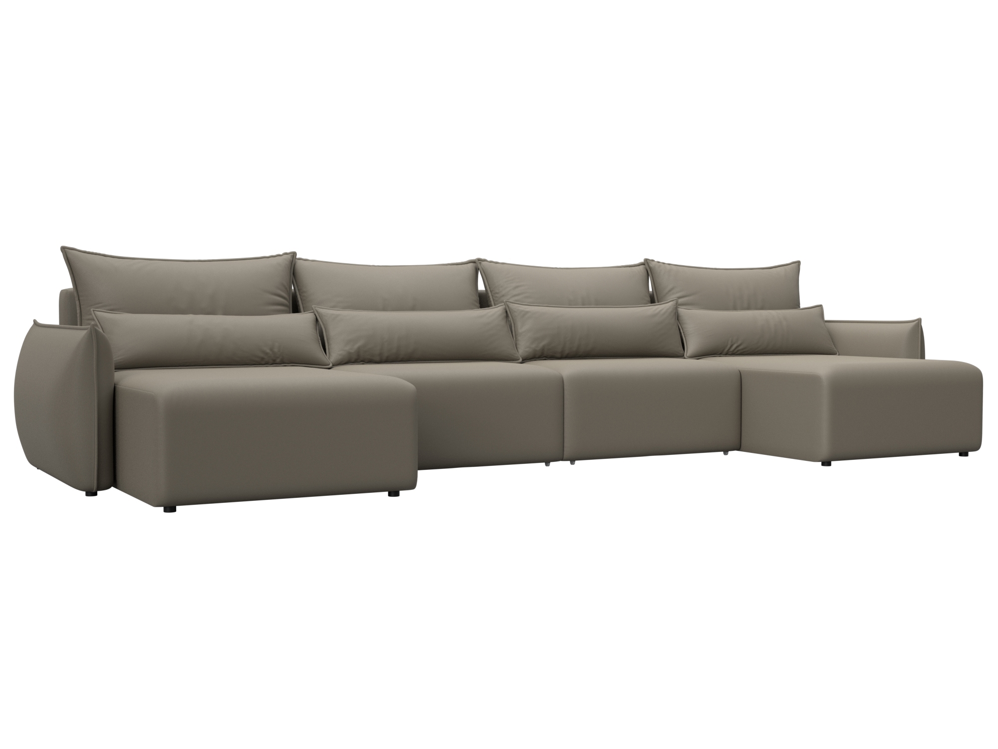 Изображение товара Диван раскладной Лига-051 НПБ Лонг бежевый эко-кожа современный стиль