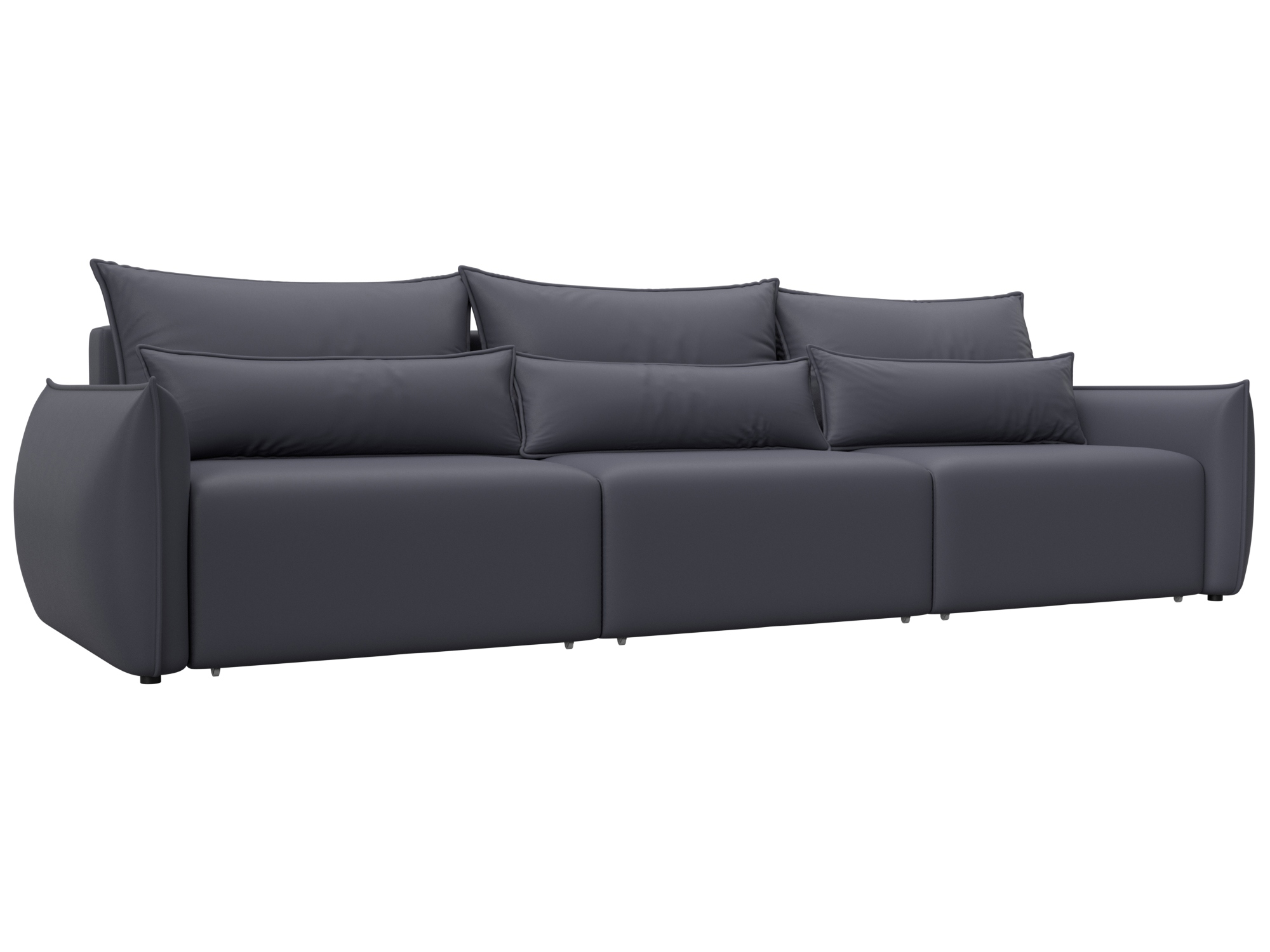 Изображение товара Диван раскладной Лига диванов 129885_спб 322x96x104 см эко-кожа цвет grifon 15 серый