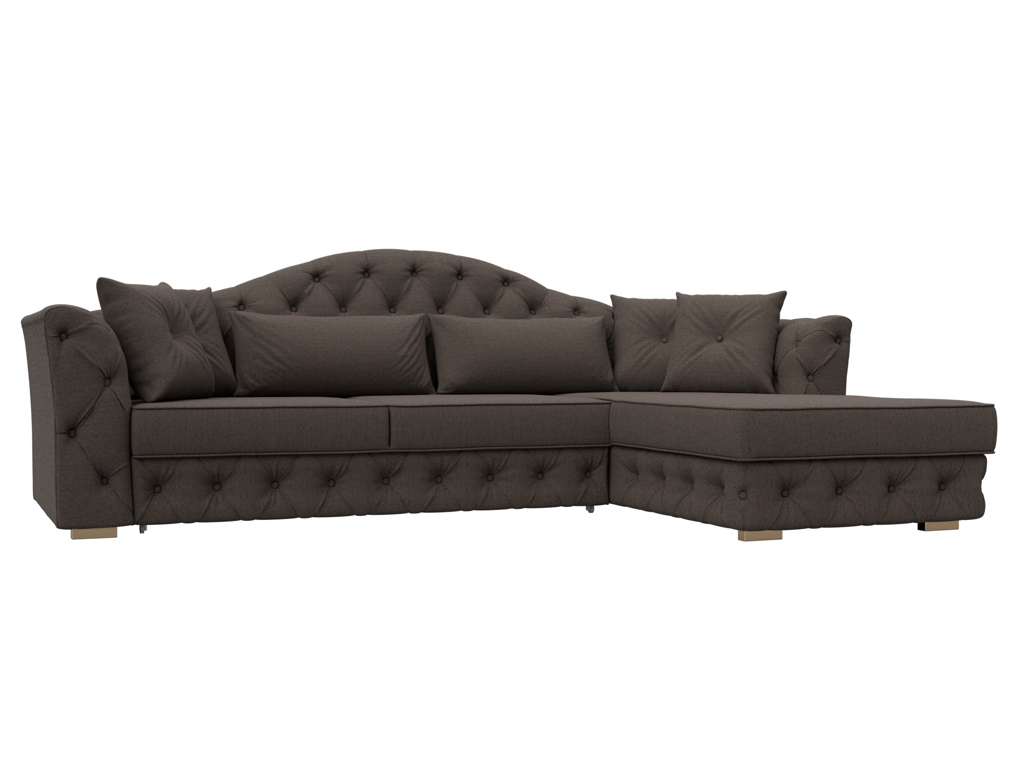 Изображение товара Диван раскладной Лига диванов 122770_спб 250x97x181 см рогожка цвет амур 05 коричневый