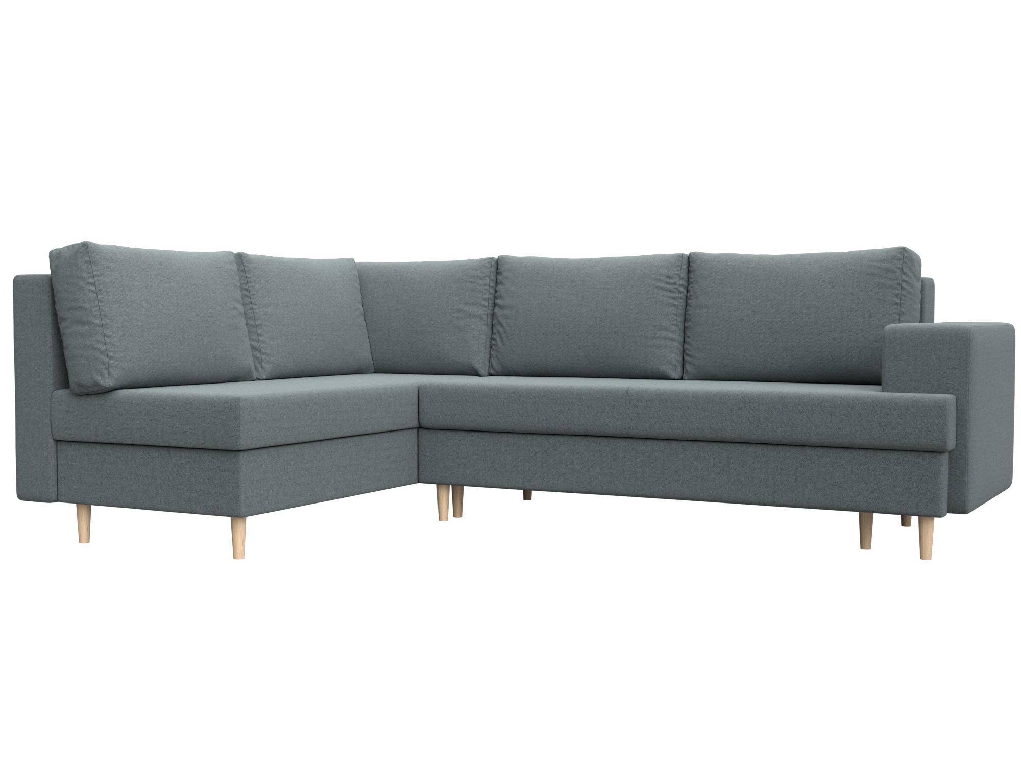 Изображение товара Диван раскладной Лига диванов 122969L_спб 267x92x188 см рогожка цвет амур 07 серый