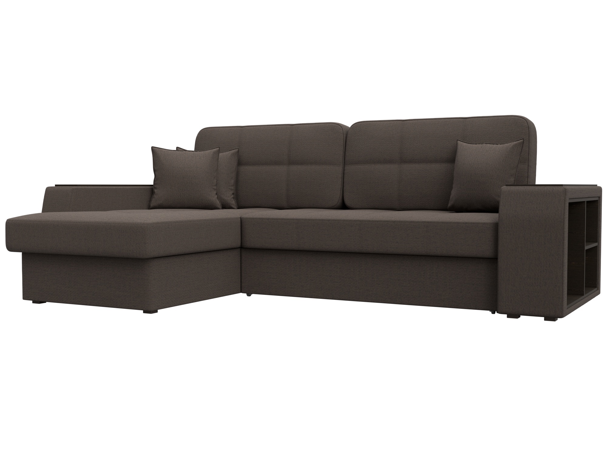 Изображение товара Диван раскладной Лига диванов 125966L_спб 260x95x175 см рогожка цвет амур 05 коричневый