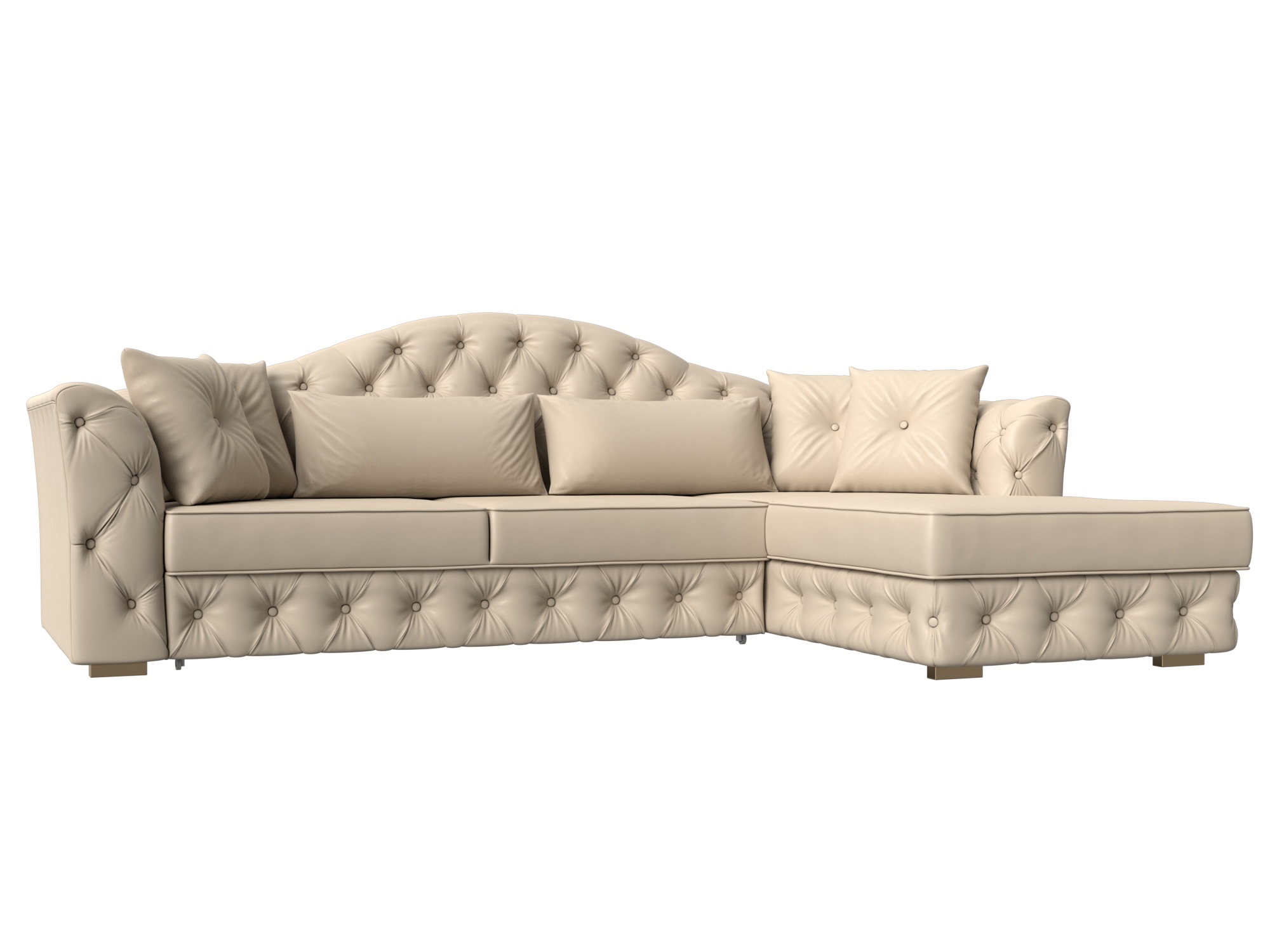 Изображение товара Диван раскладной Лига диванов 121630_спб 250x97x181 см эко-кожа цвет бежевый