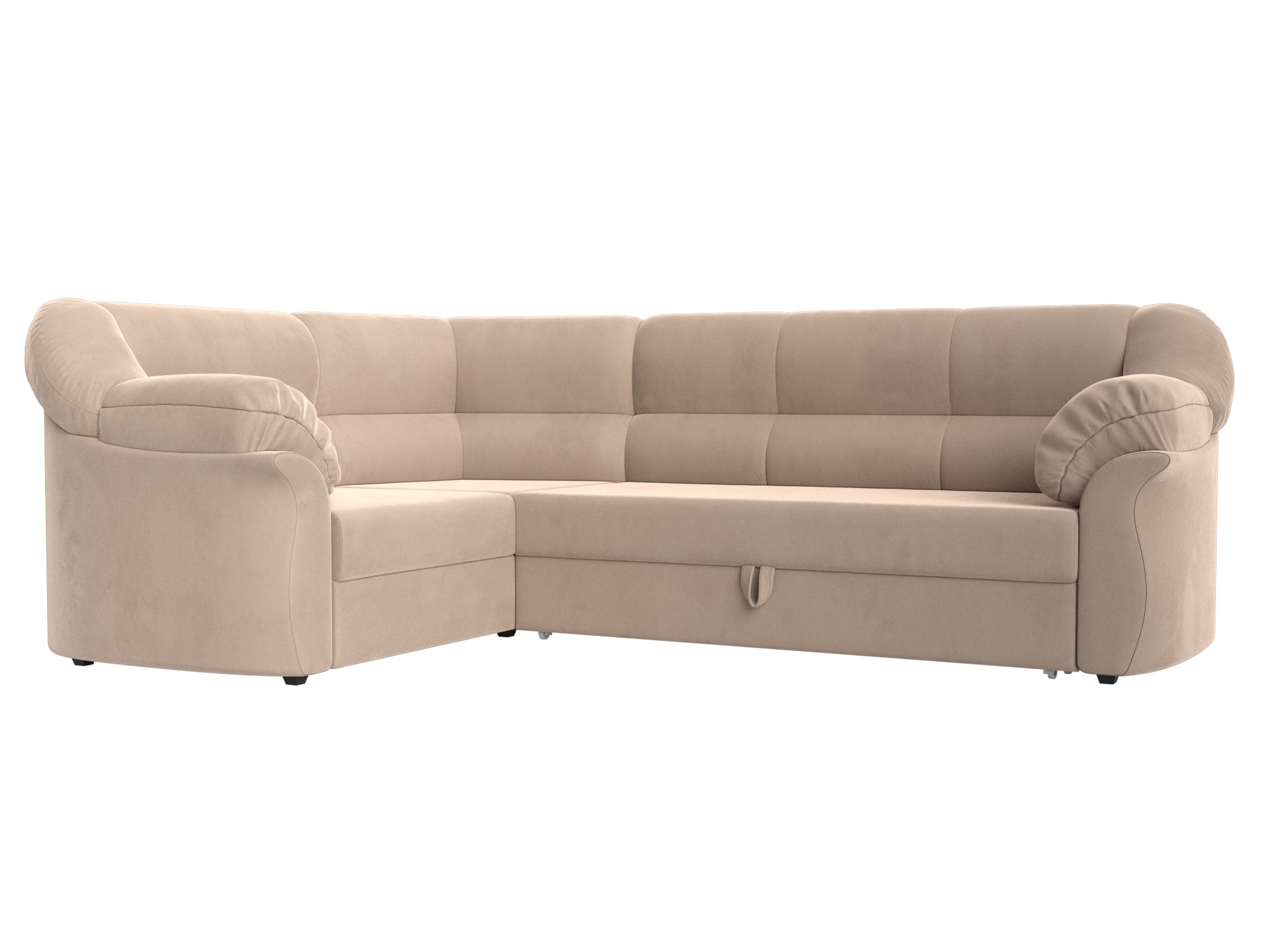 Изображение товара Диван раскладной Лига диванов Карнелла бежевый велюр угловой 260x93x182 см