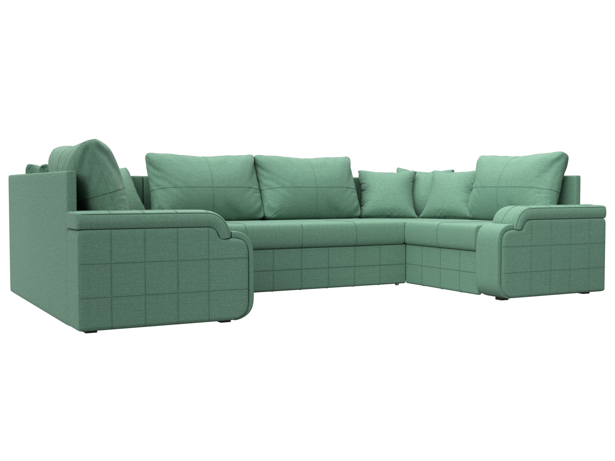 Изображение товара Диван раскладной Лига диванов 324x91x188 см рогожка цвет амур 11 зеленый