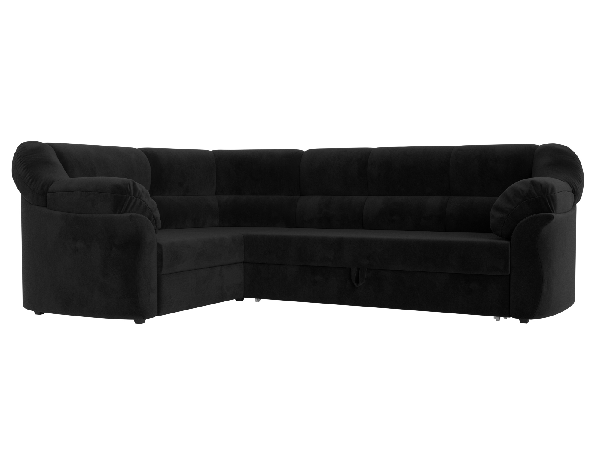 Изображение товара Диван раскладной Лига диванов 109576L_спб 260x93x182 см велюр цвет черный