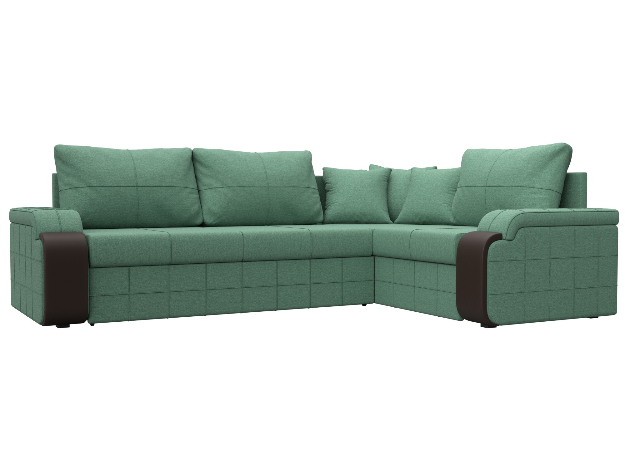 Изображение товара Диван раскладной Лига диванов 126002_спб зелёный угловой с нишей