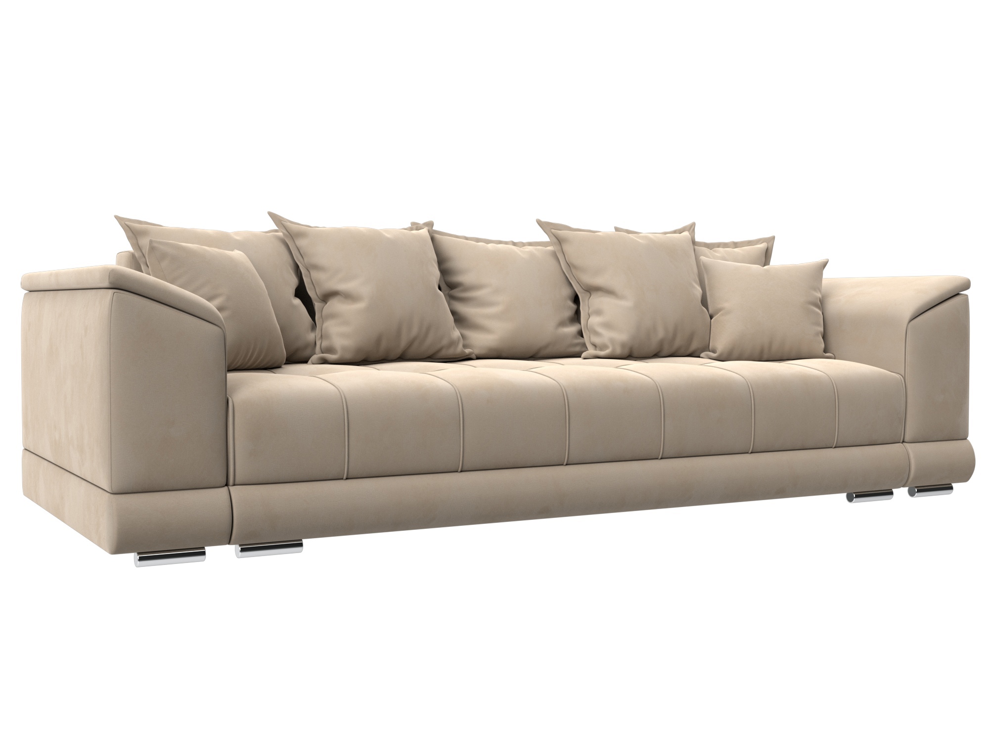 Изображение товара Диван раскладной Лига диванов 129449_спб велюр бежевый дуб