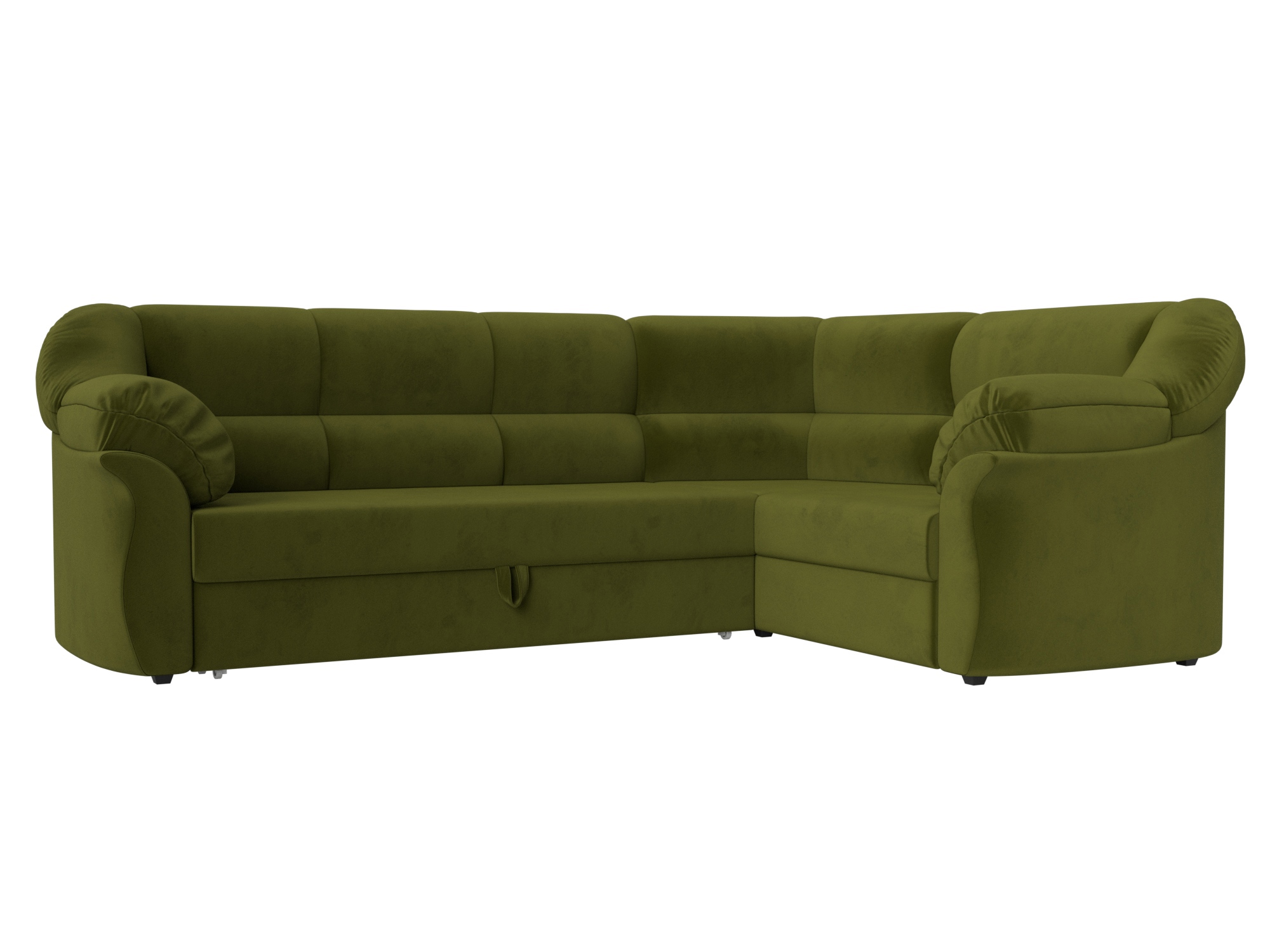 Изображение товара Диван раскладной Лига диванов 105891_спб 260x93x182 см вельвет цвет зеленый