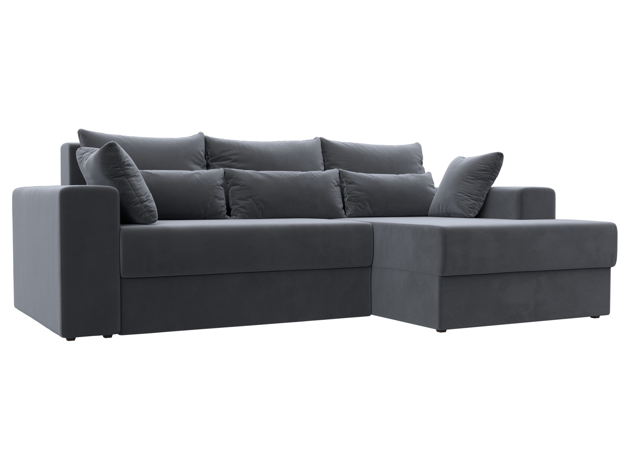 Изображение товара Диван раскладной Лига диванов 114920_спб 254x96x164 см велюр цвет серый