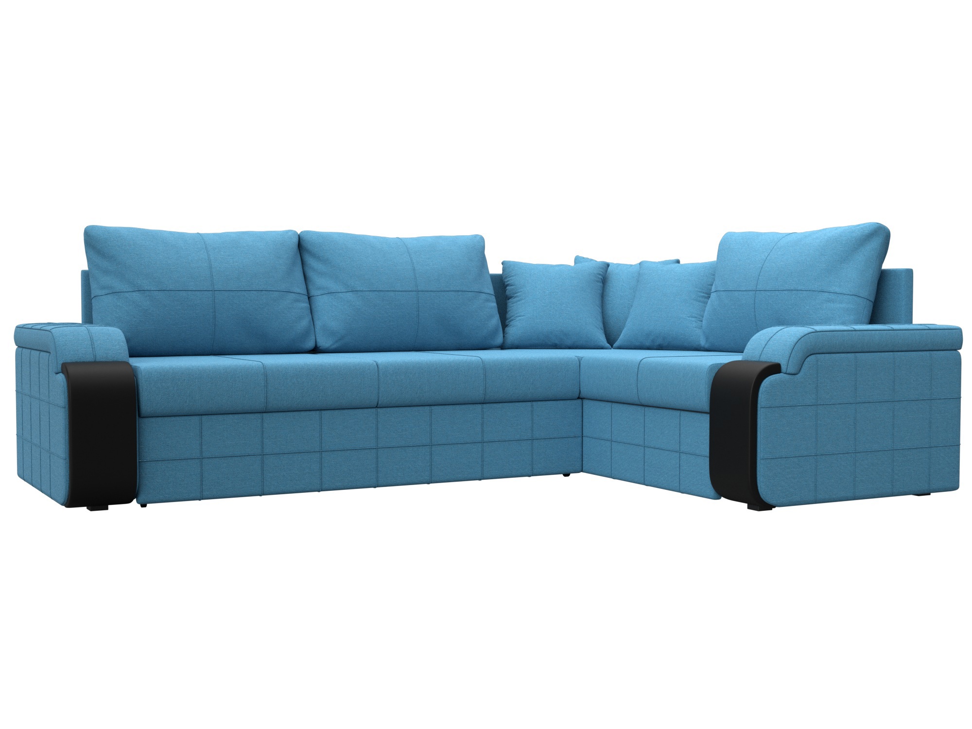 Изображение товара Диван раскладной Лига диванов 126004_спб 264x91x188 см голубой рогожка