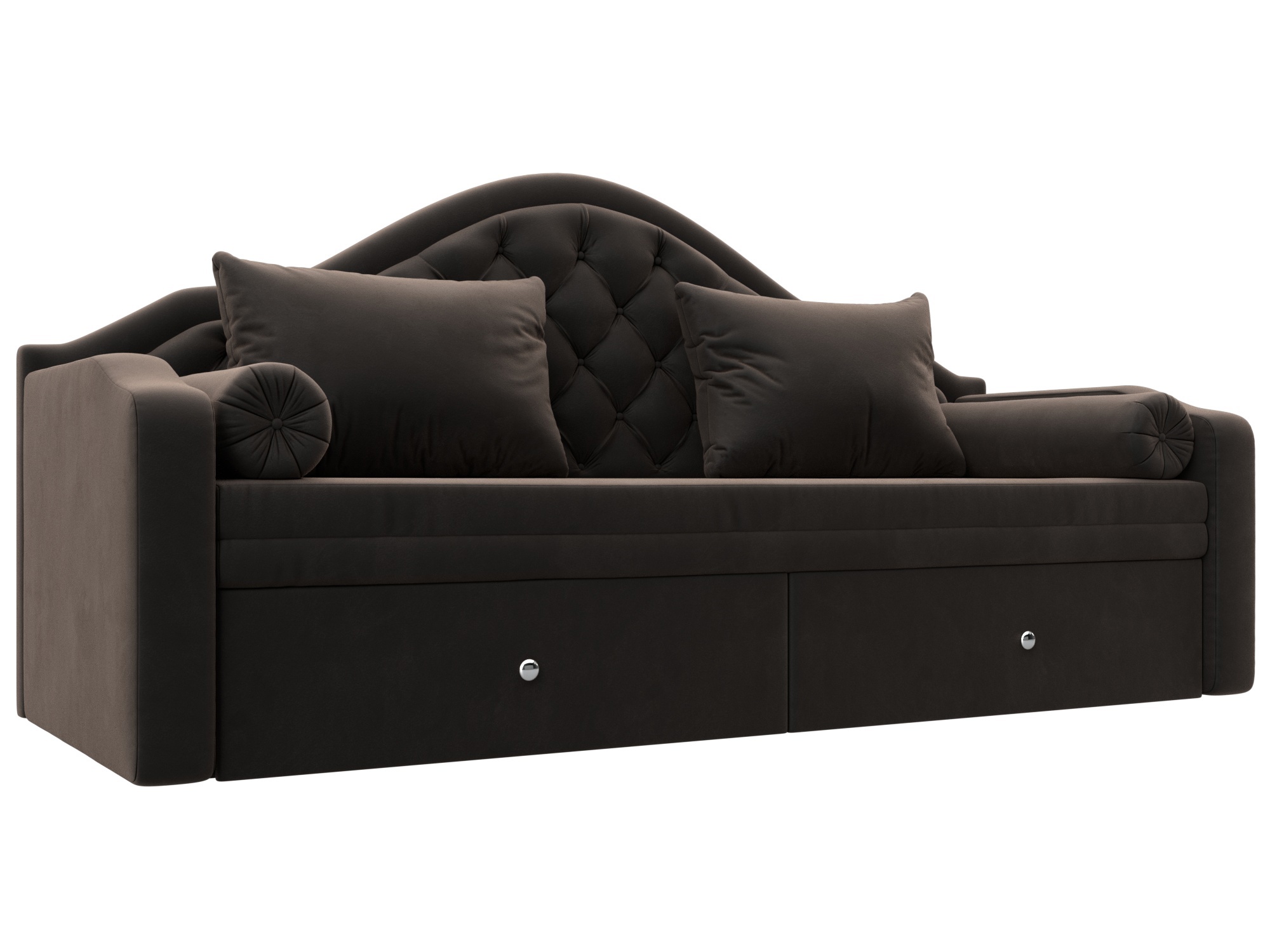 Изображение товара Диван раскладной Сойер Лига диванов коричневый велюр 210x111 см