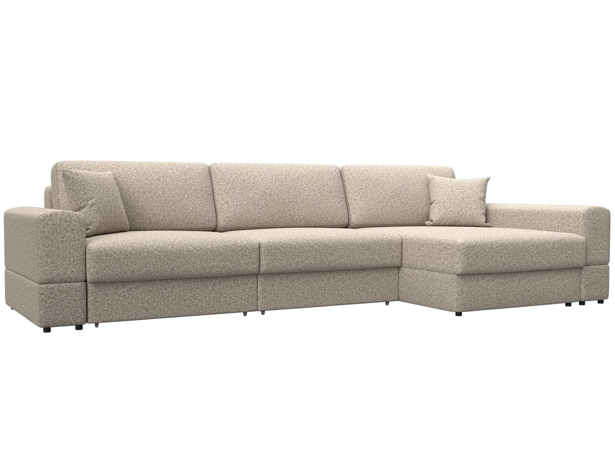 Изображение товара Диван угловой Лига диванов Лига-055 НПБ Лонг 345x160x92 см велюр цвет ness 04 бежевый