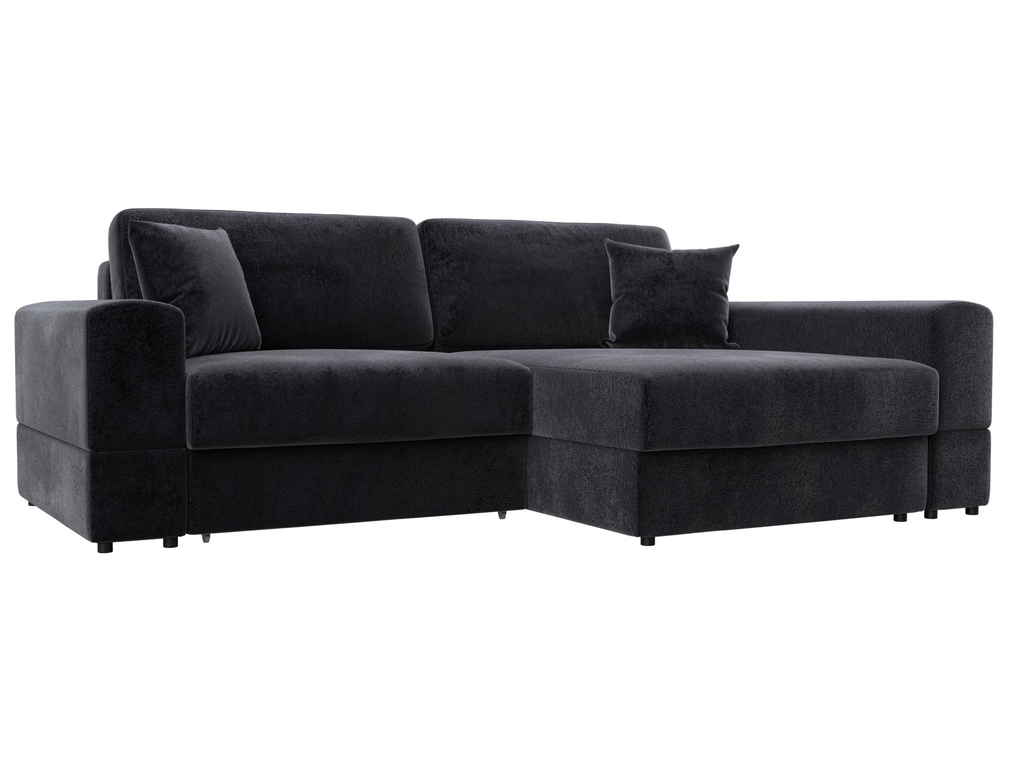 Изображение товара Диван раскладной Лига-055 НПБ 130x246 см темно-серый велюр современный дизайн