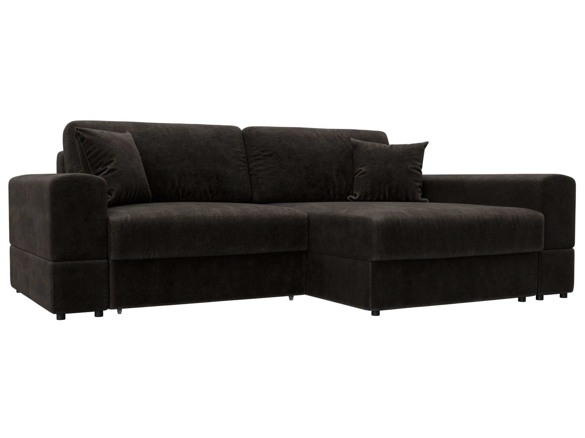 Изображение товара Диван раскладной Лига диванов Лига-055 НПБ 130218_спб 246x160x92 см велюр цвет brut 17 коричневый