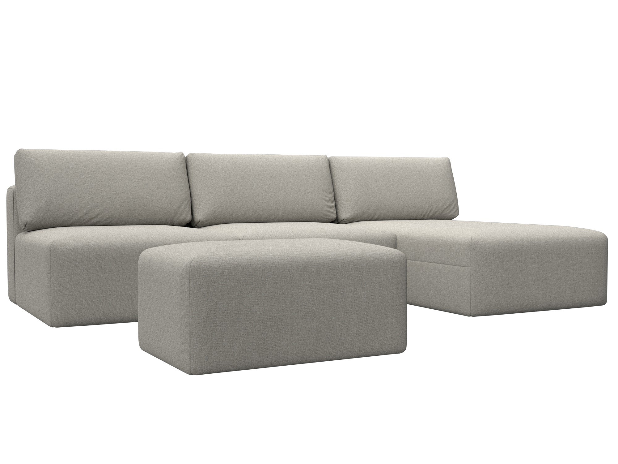 Изображение товара Диван раскладной Лига диванов 129718_спб 367x84x187 см рогожка бежевый