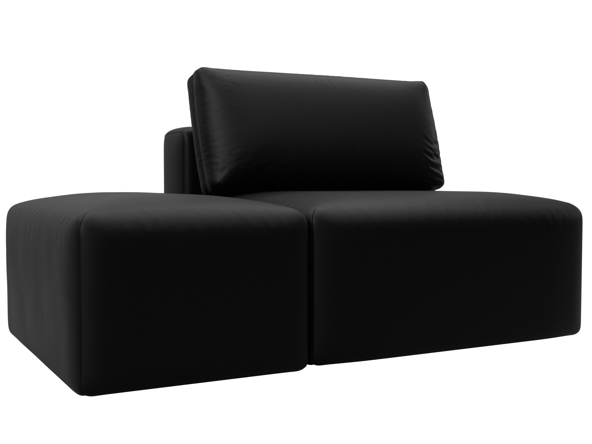 Изображение товара Модульный диван и пуф Лига-060 НПБ из эко-кожи черный 200x118x84 см