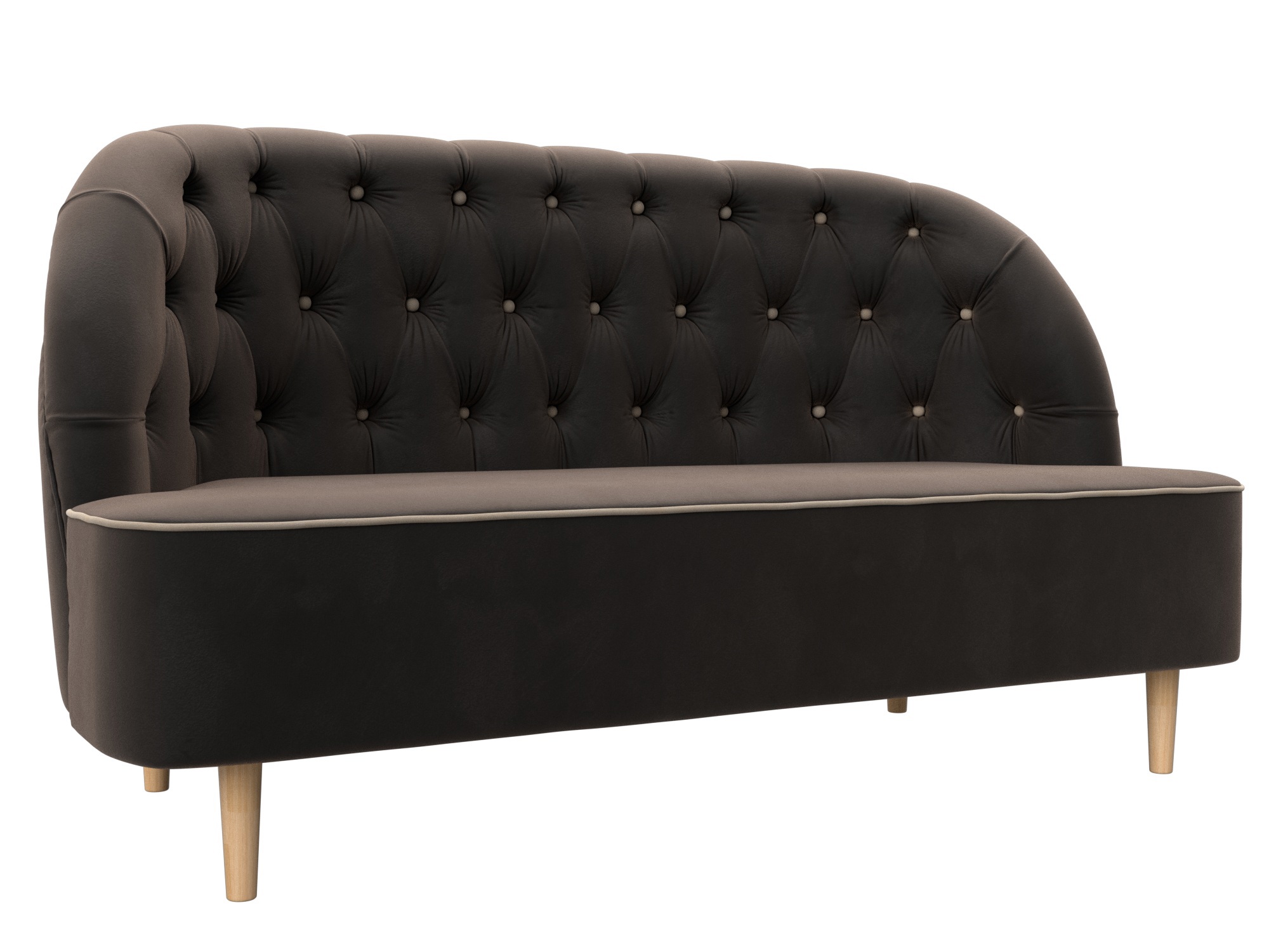 Изображение товара Кушетка Лига диванов Амиса 109831 велюр коричневый бежевый 144x84x63 см современная мебель