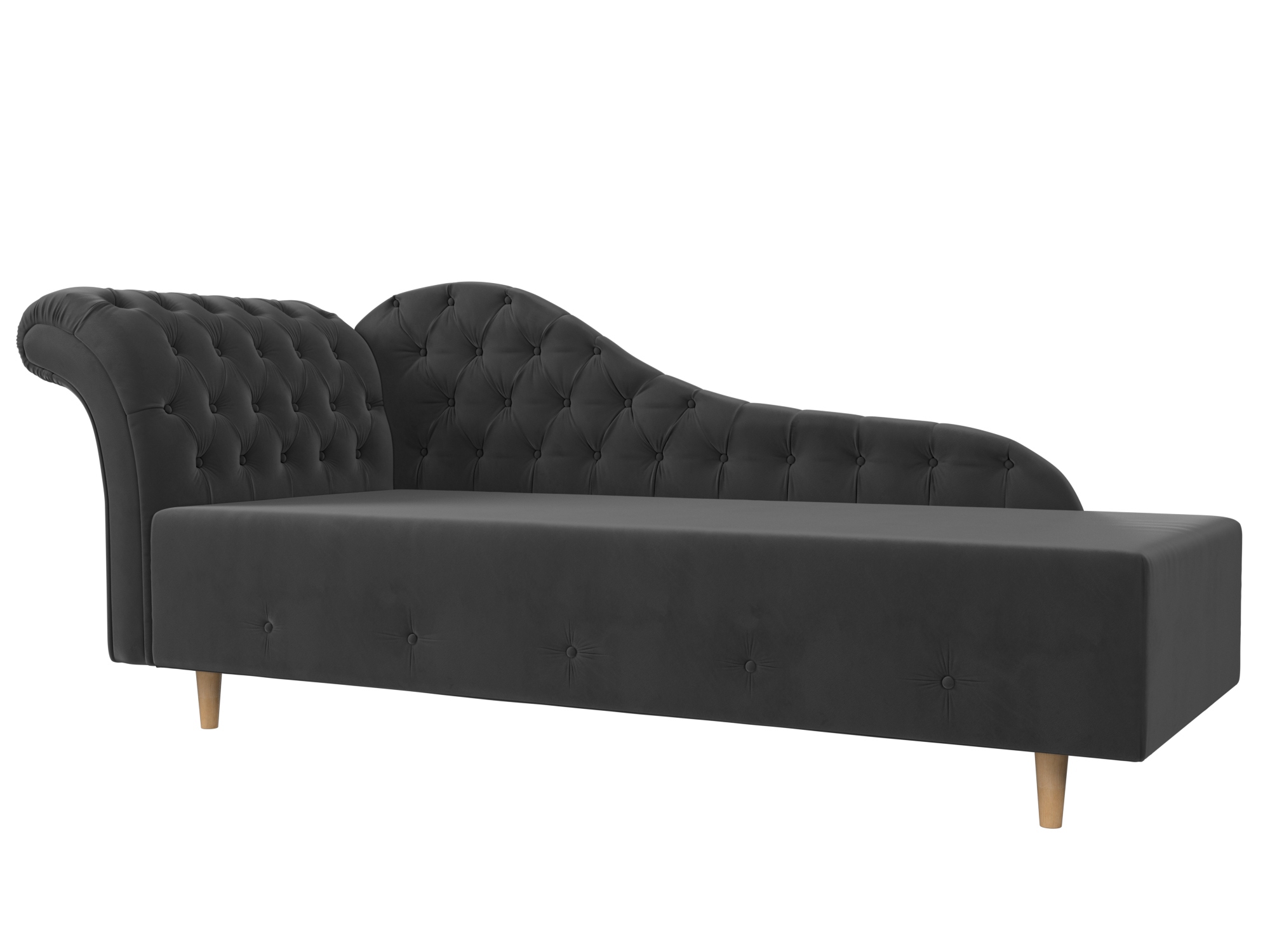 Изображение товара Кушетка Лига диванов Камерон 200x90x77 см велюр серый гипоаллергенная