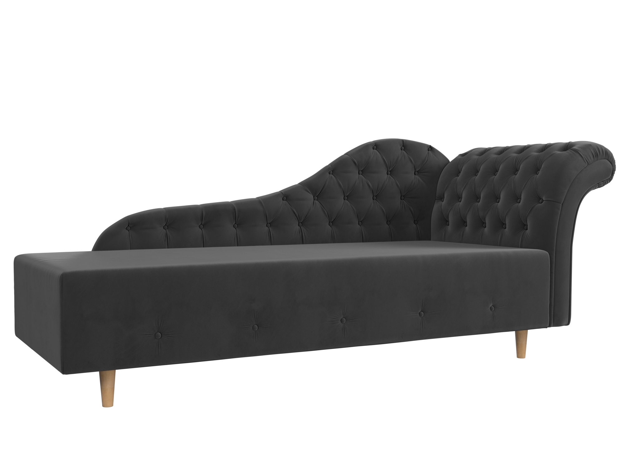 Изображение товара Кушетка Лига диванов Камерон 200x90x77 см велюр серый гипоаллергенная