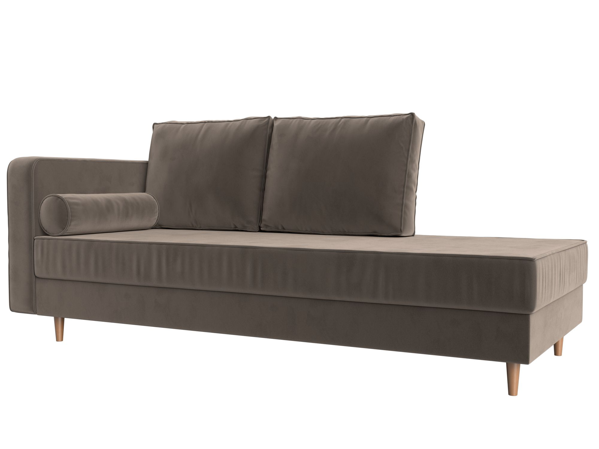 Изображение товара Кушетка Лига диванов Прайм 100876L 212x81 см велюр коричневый