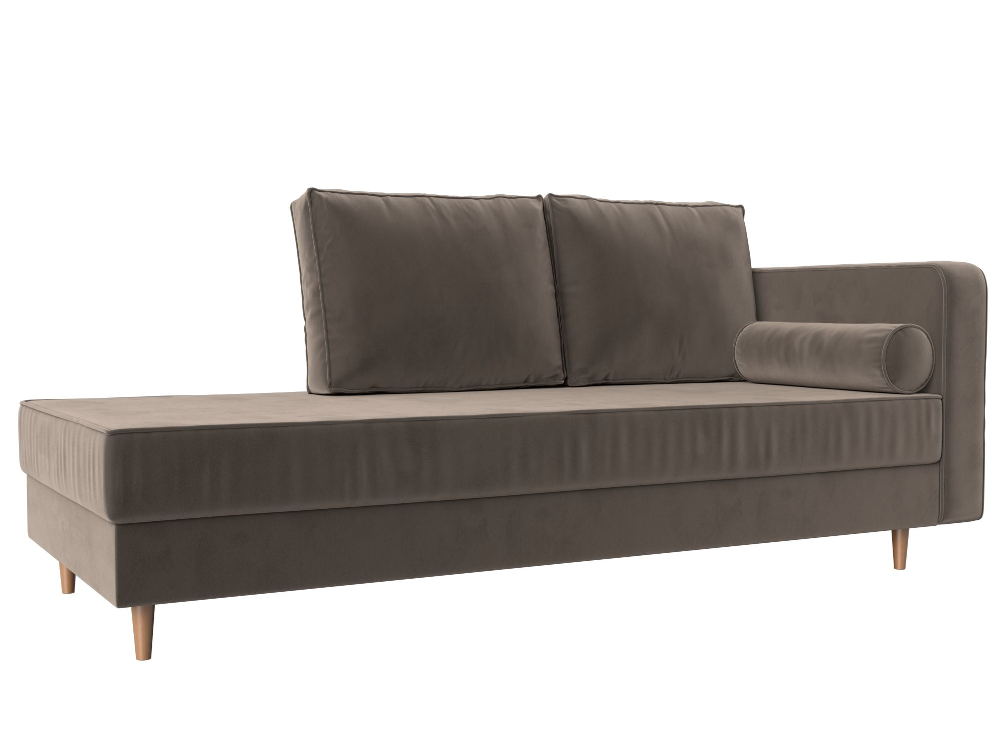 Изображение товара Кушетка Лига диванов Прайм 100876_спб велюр коричневый 212x81 см