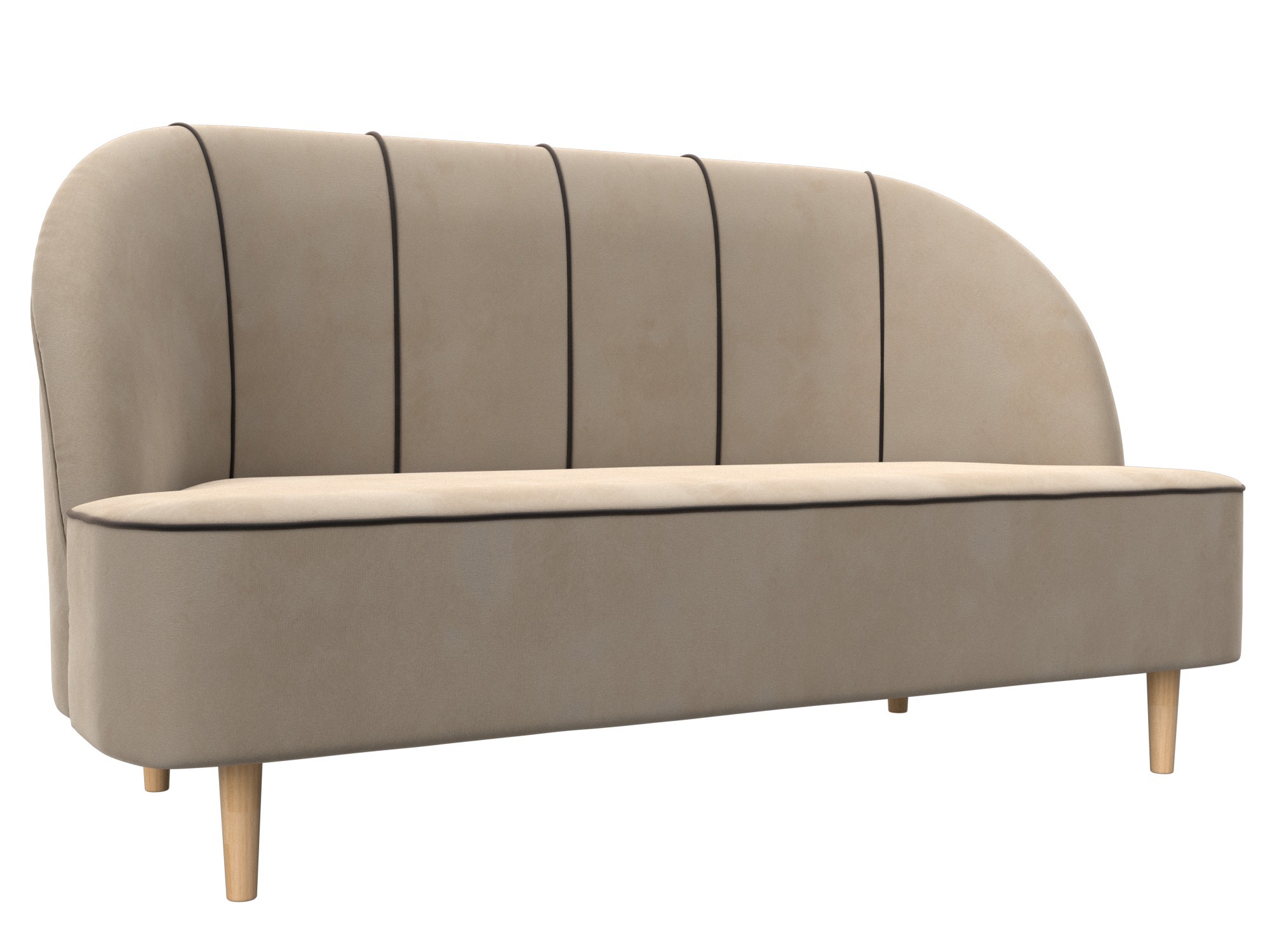 Изображение товара Кушетка Лига диванов Фелини 145x82x66 см велюр бежевый/коричневый