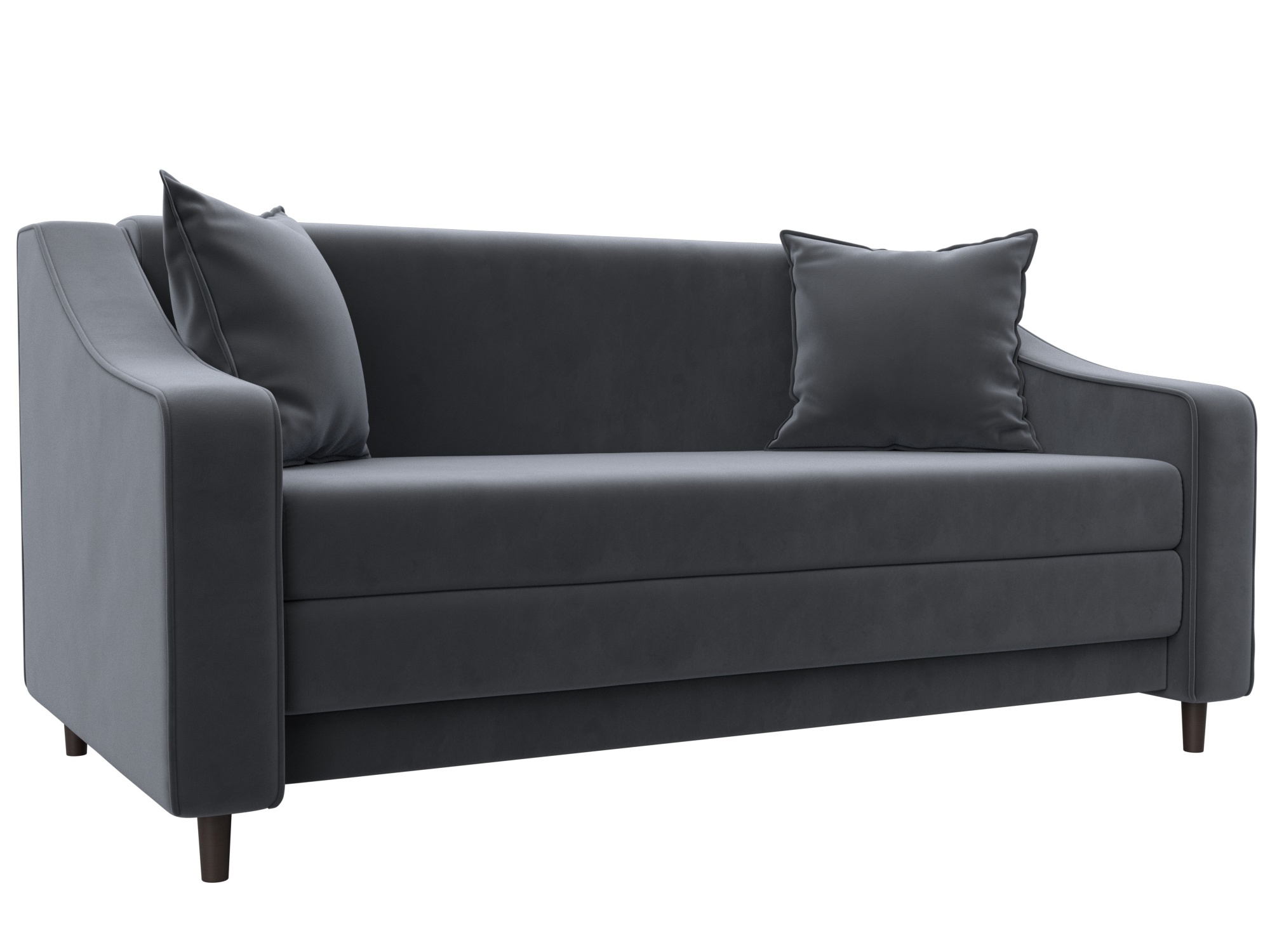 Изображение товара Диван прямой Лига-071 раскладной серый велюр