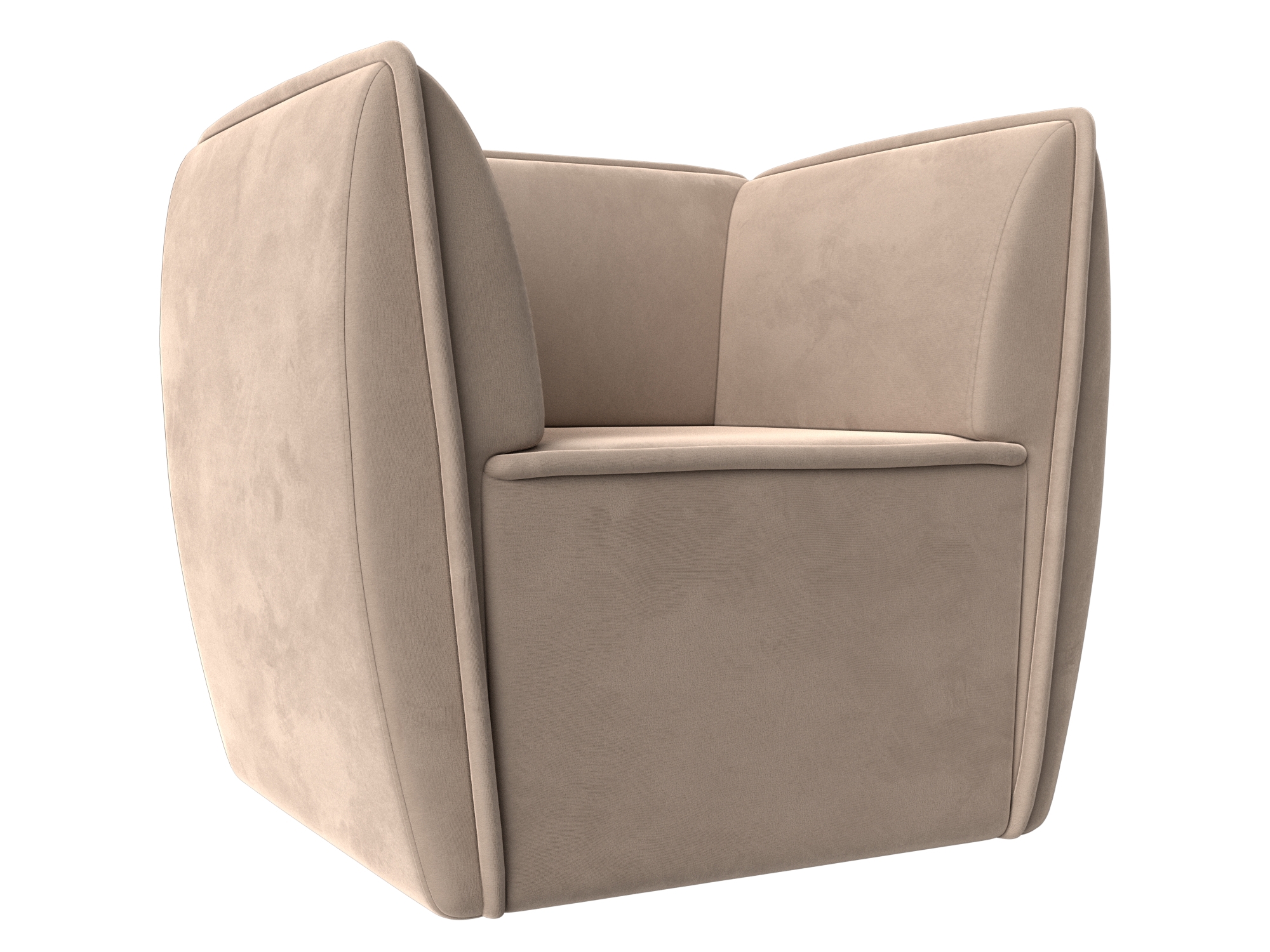 Изображение товара Мягкое кресло Бергамо 80x80x64 см велюр бежевое ЛИГА ДИВАНОВ