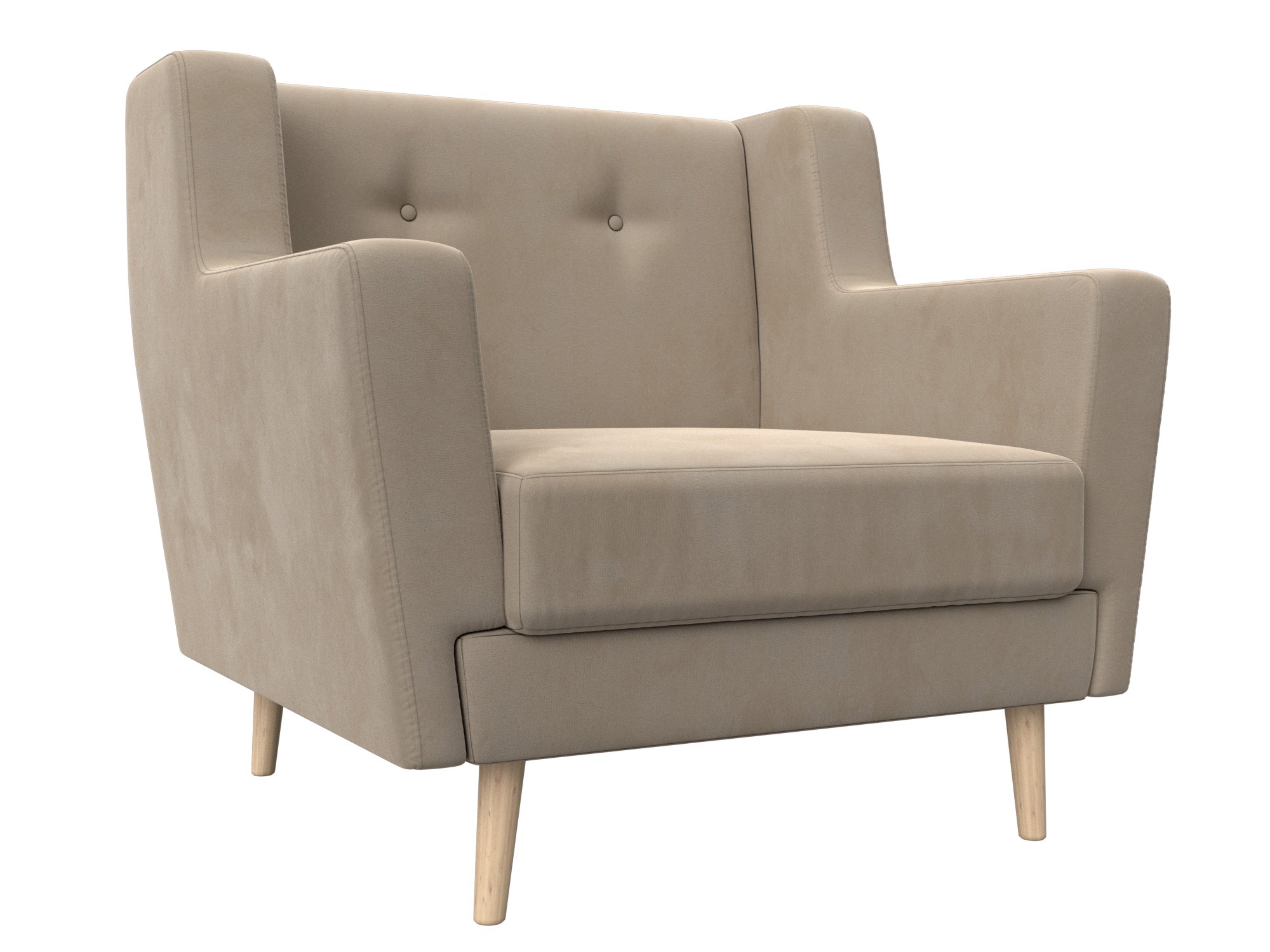 Изображение товара Мягкое кресло Лига диванов Брайтон 78x85x77 см велюр бежевое гипоаллергенное эргономичное