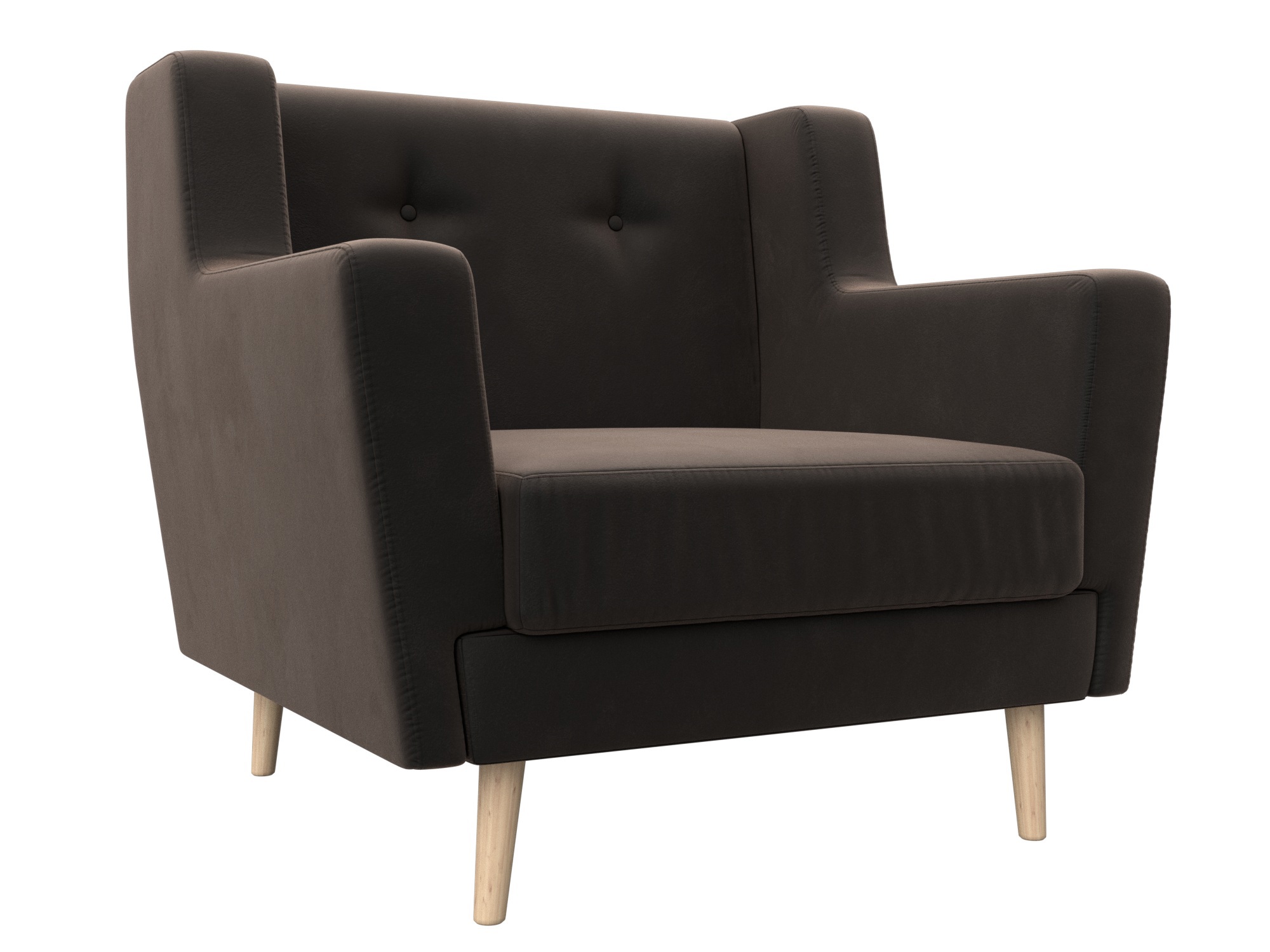 Изображение товара Мягкое кресло Брайтон 78x85x77 см велюр коричневое Лига диванов