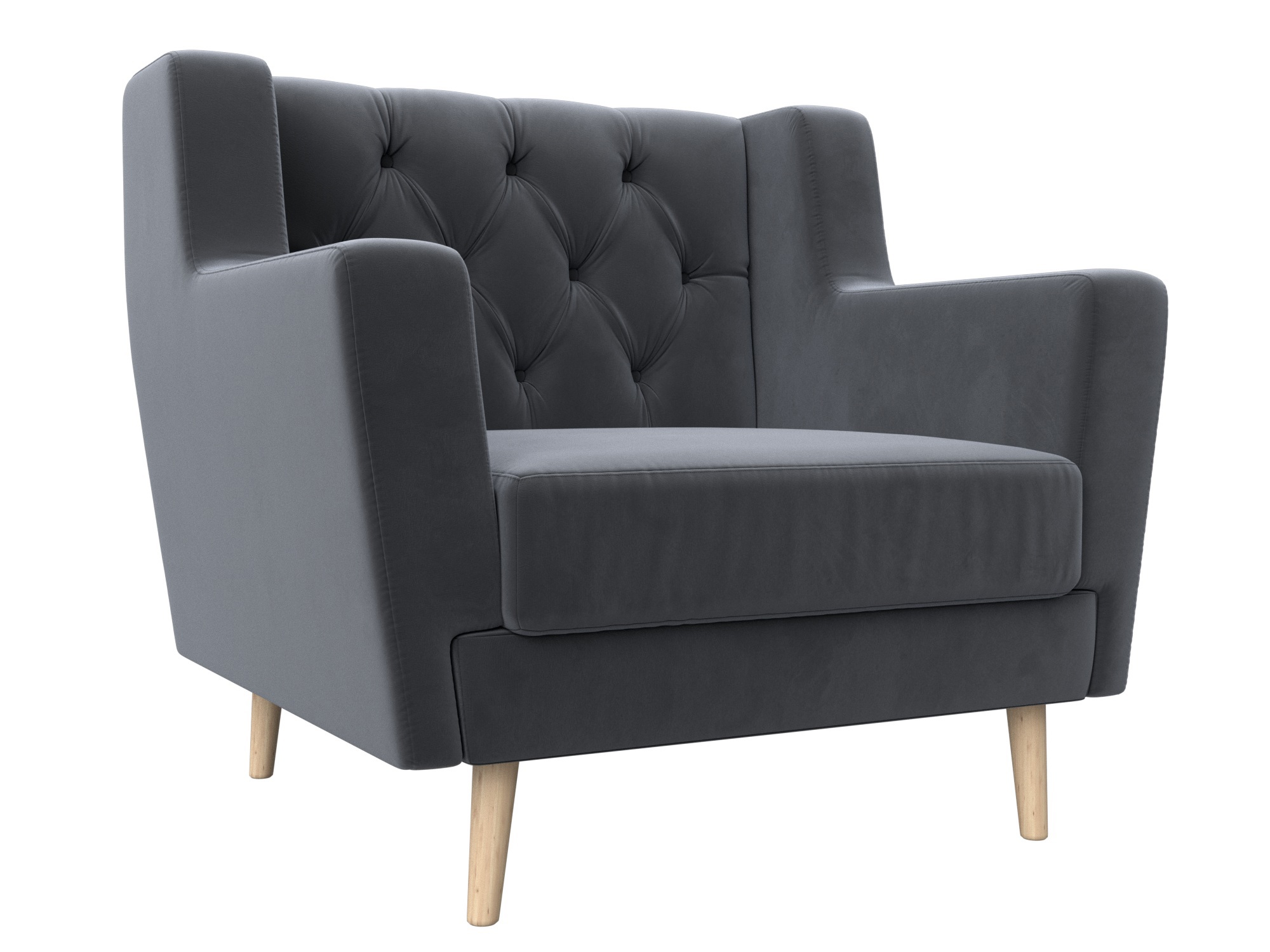 Изображение товара Мягкое кресло Лига Диванов Брайтон Люкс серое 78x85x77 см для дома и офиса