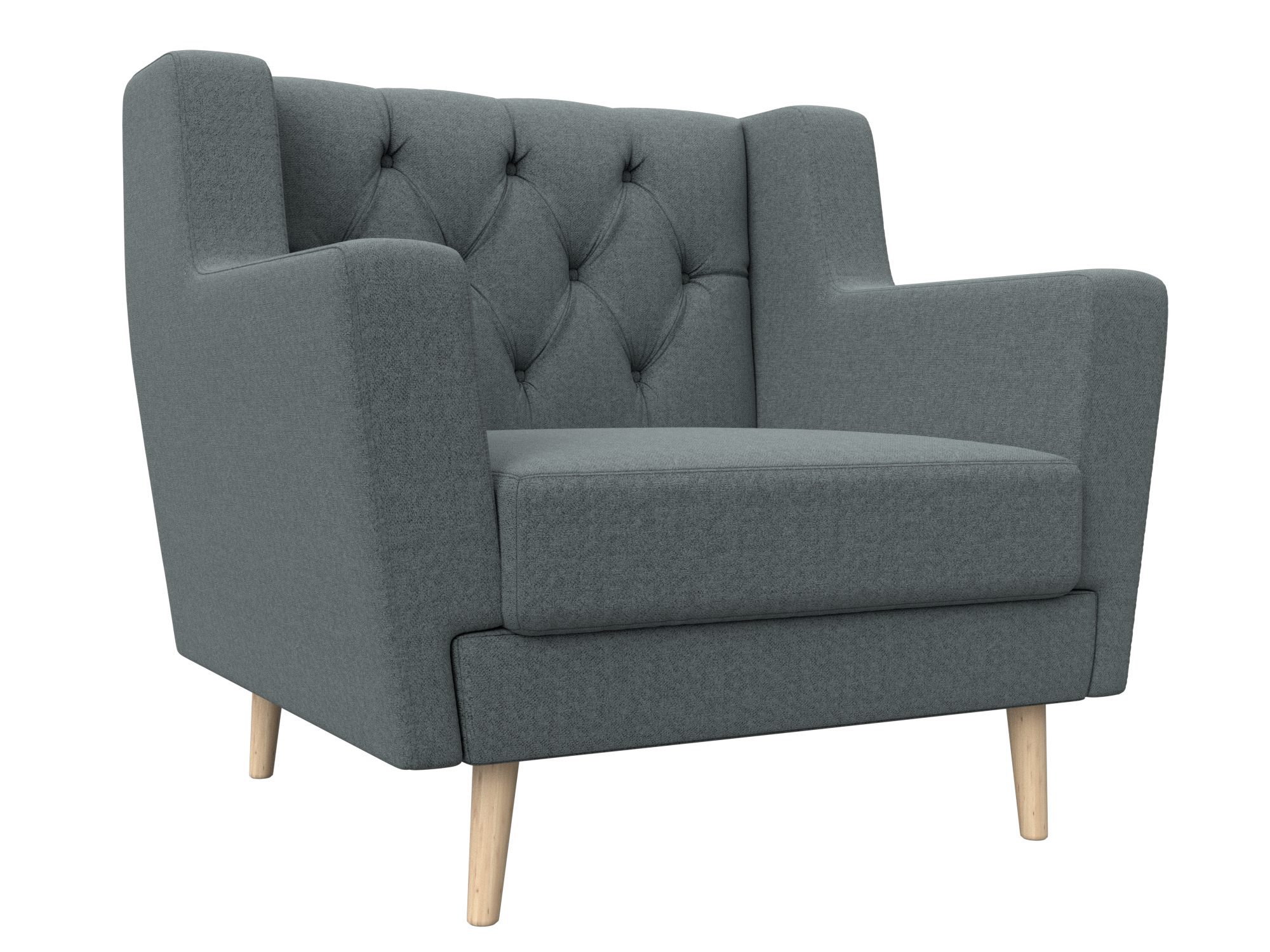 Изображение товара Мягкое кресло Лига диванов Брайтон Люкс 78x85x77 см рогожка цвет амур 07 серый