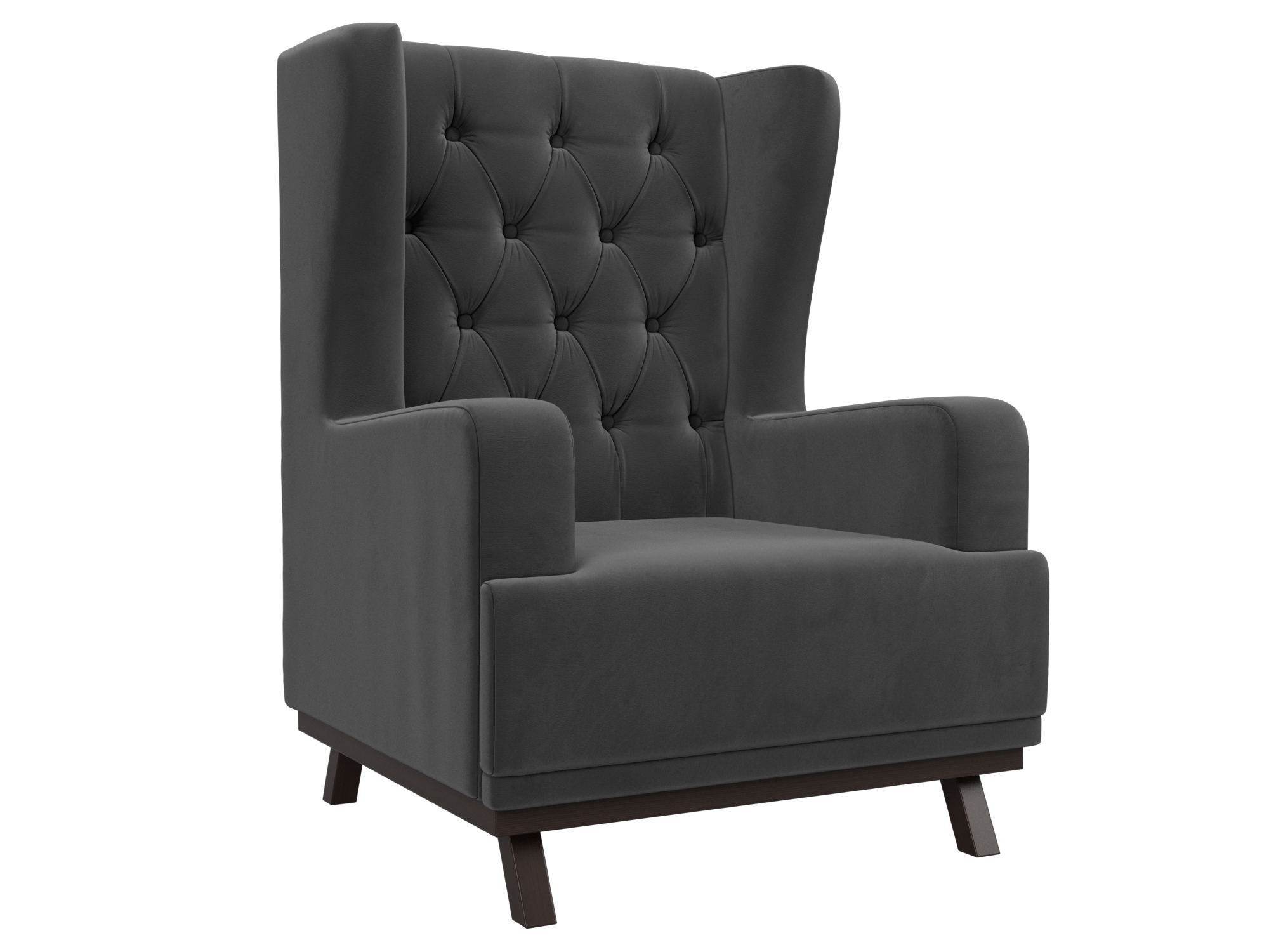 Изображение товара Мягкое кресло Джон Люкс велюр серый 71x100x68 см Лига Диванов