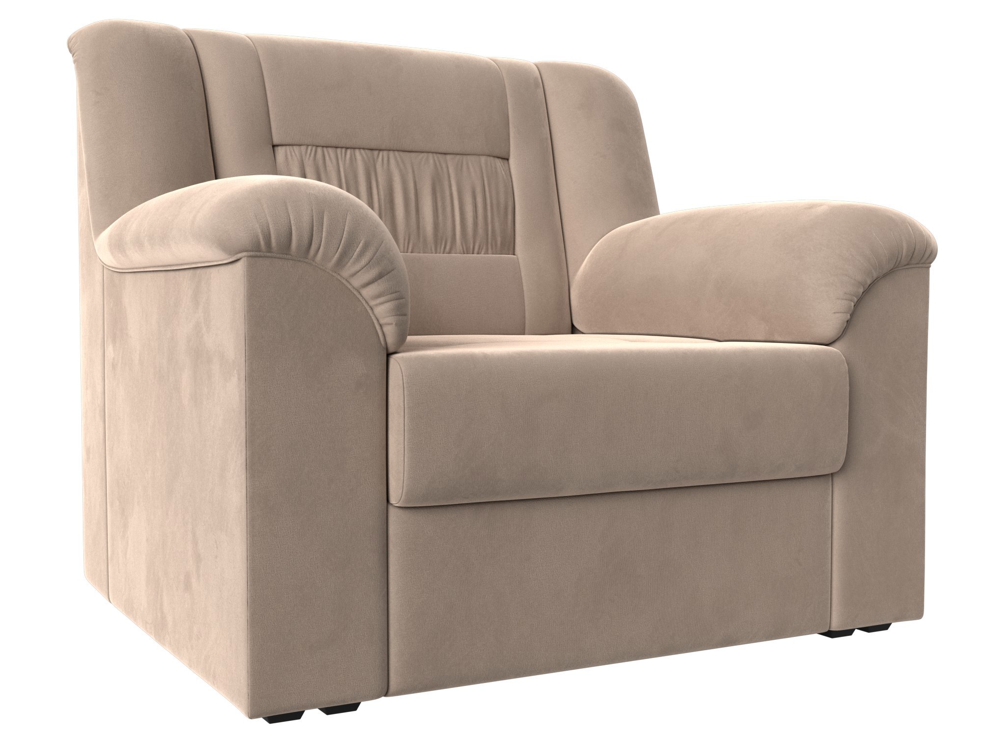 Изображение товара Мягкое кресло Карелия 103x90x89 см велюр бежевое серия Лига Диванов