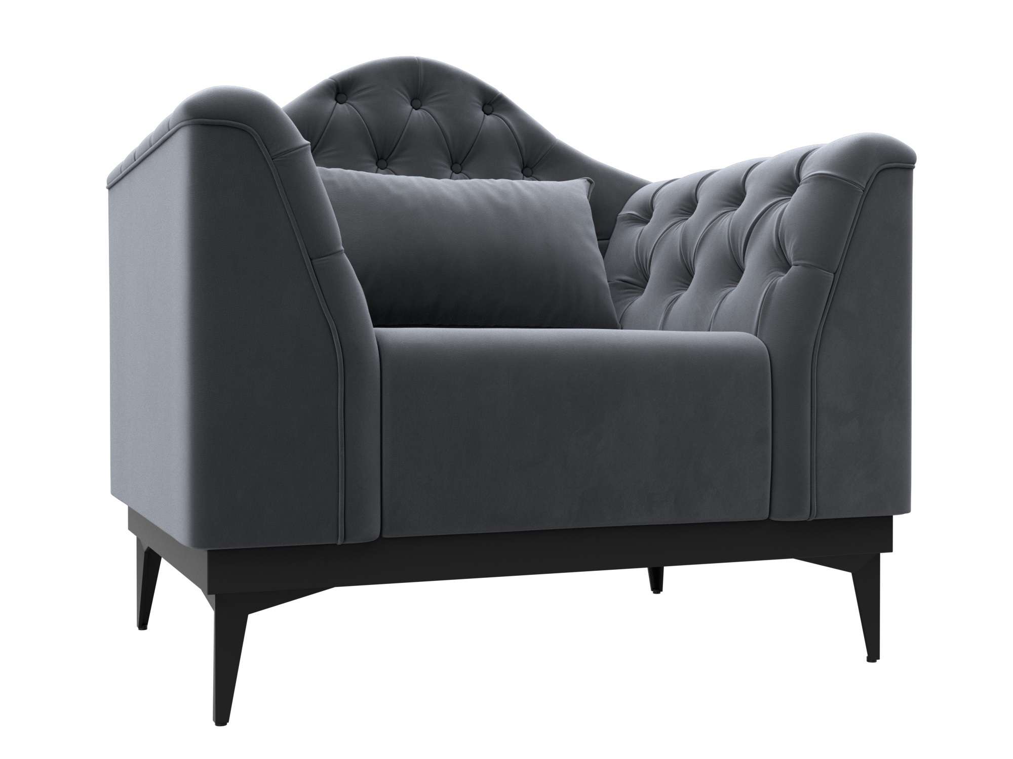 Изображение товара Мягкое кресло Флорида Серый велюр 100x99x85 см ЛИГА ДИВАНОВ