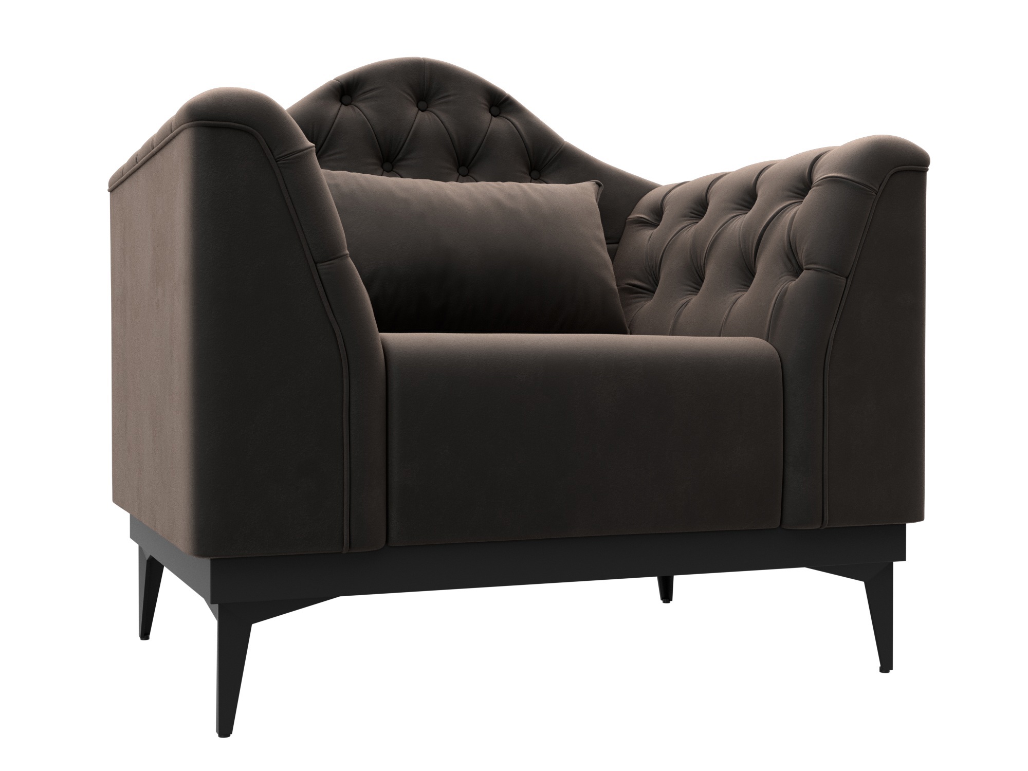 Изображение товара Мягкое кресло Флорида 100x99x85 см велюр коричневый гипоаллергенное комфортное