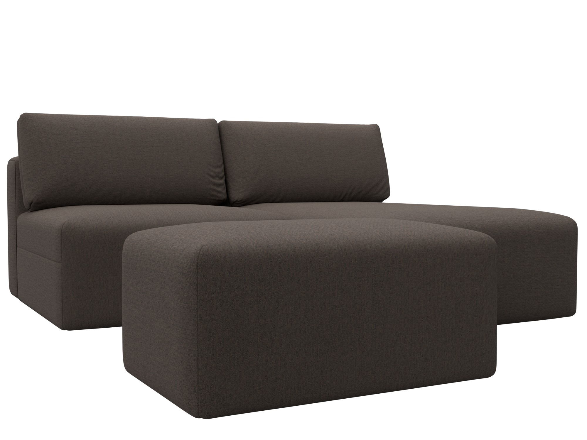 Изображение товара Угловой модульный диван Лига-060 НПБ с пуфом и ящиками 3 места современный стиль